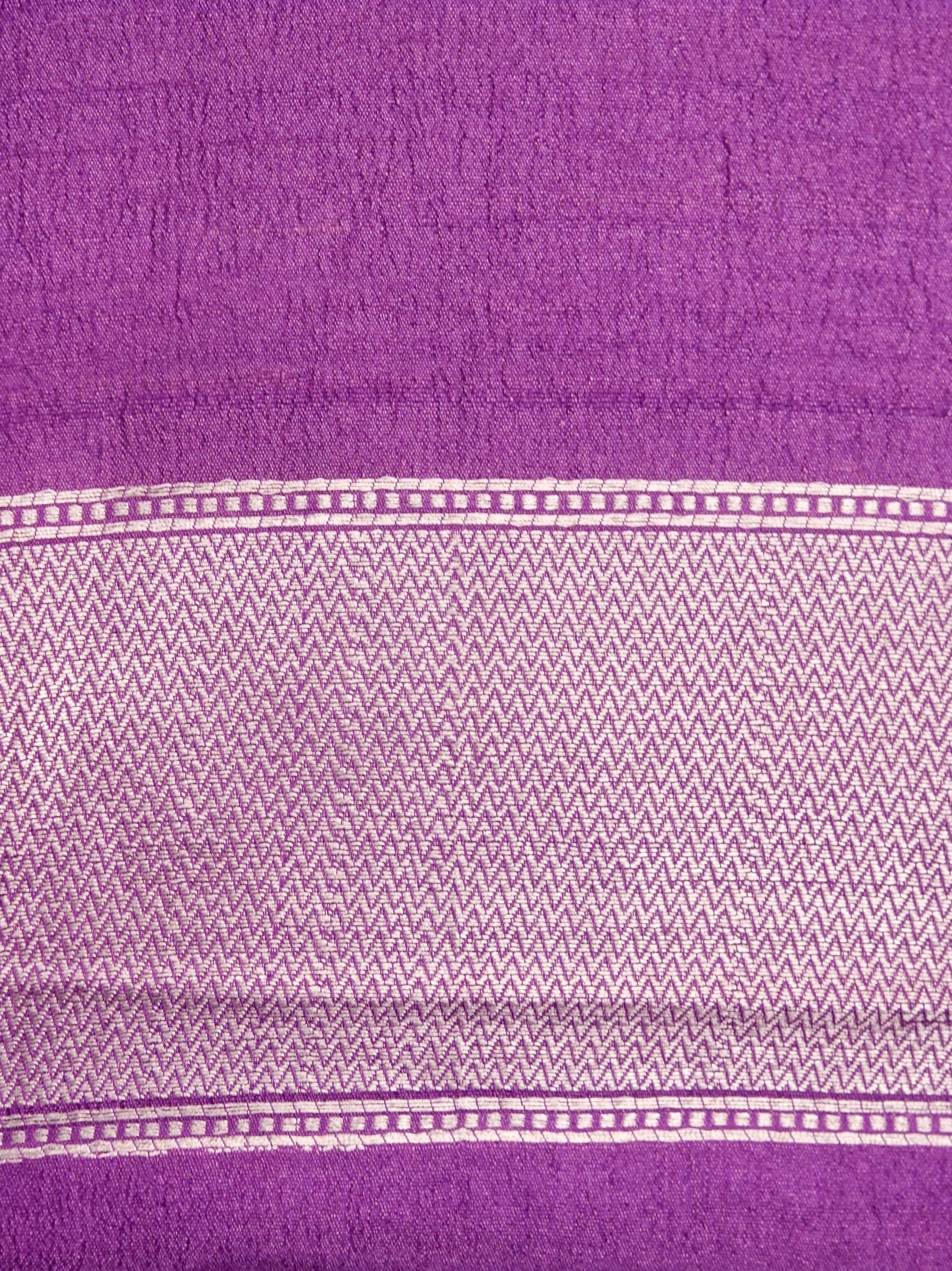 Handwoven Purple Banarasi Desi Tussar Silk Saree