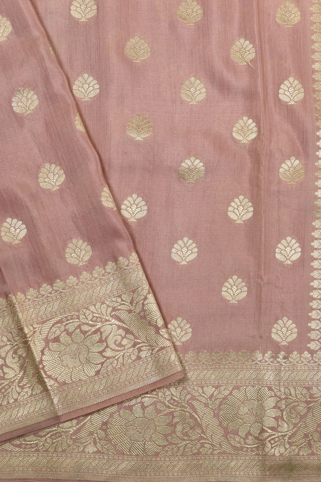 Dusty Pink Pure Moonga Silk Banarasi Saree