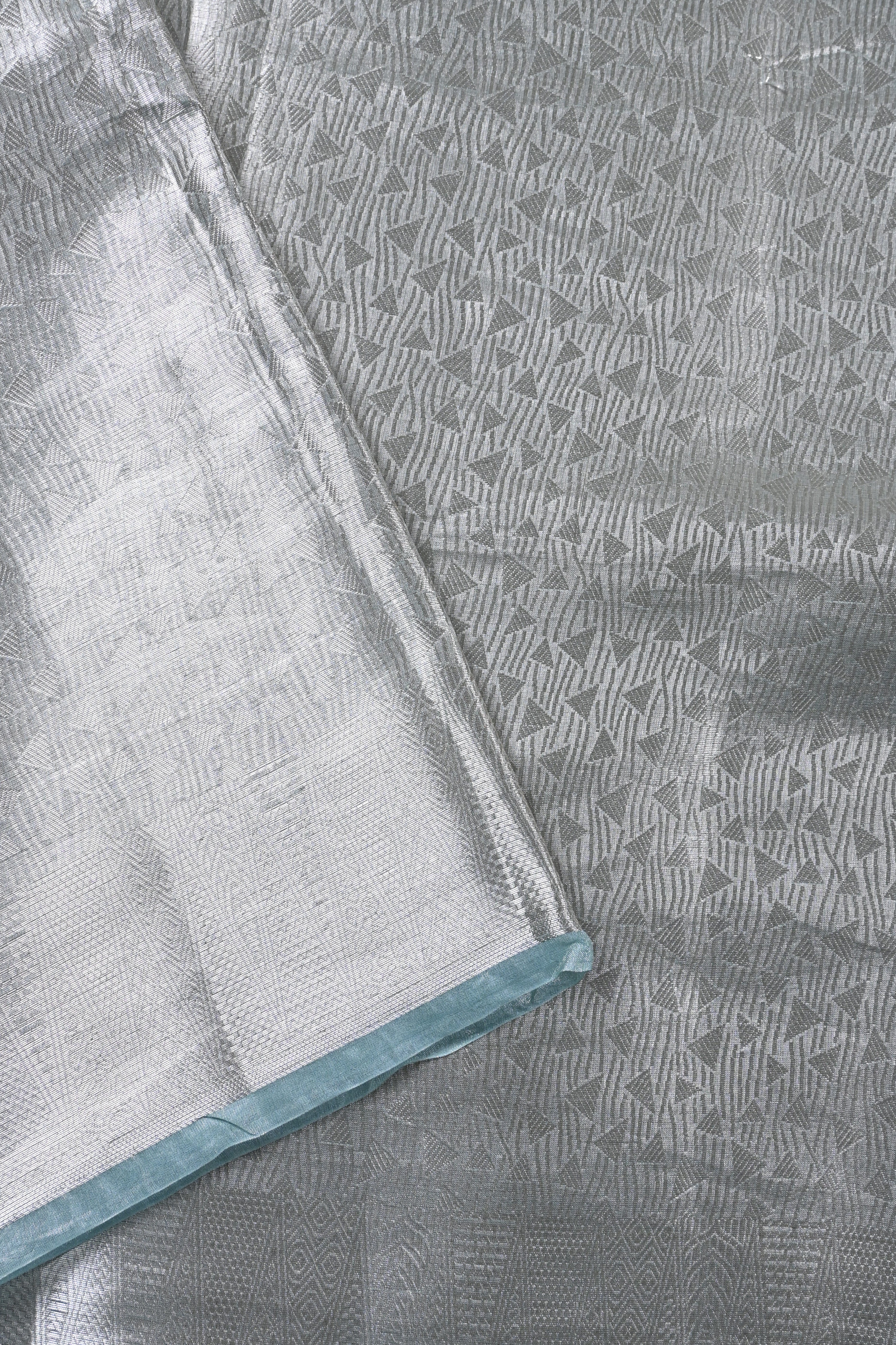 Baby Sea Green Pure Banarasi Molten Tissue Silk Saree