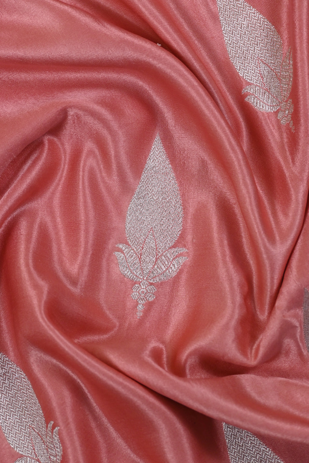 Dusty Pink Pure Banarasi Satin Mashru Silk Saree