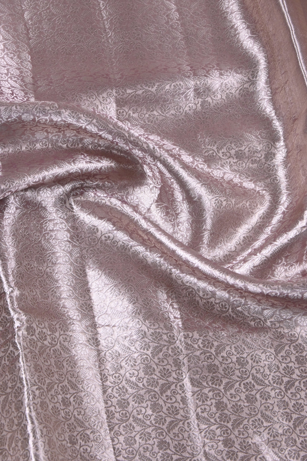 Baby Lilac Pure Banarasi Molten Tissue Silk Saree