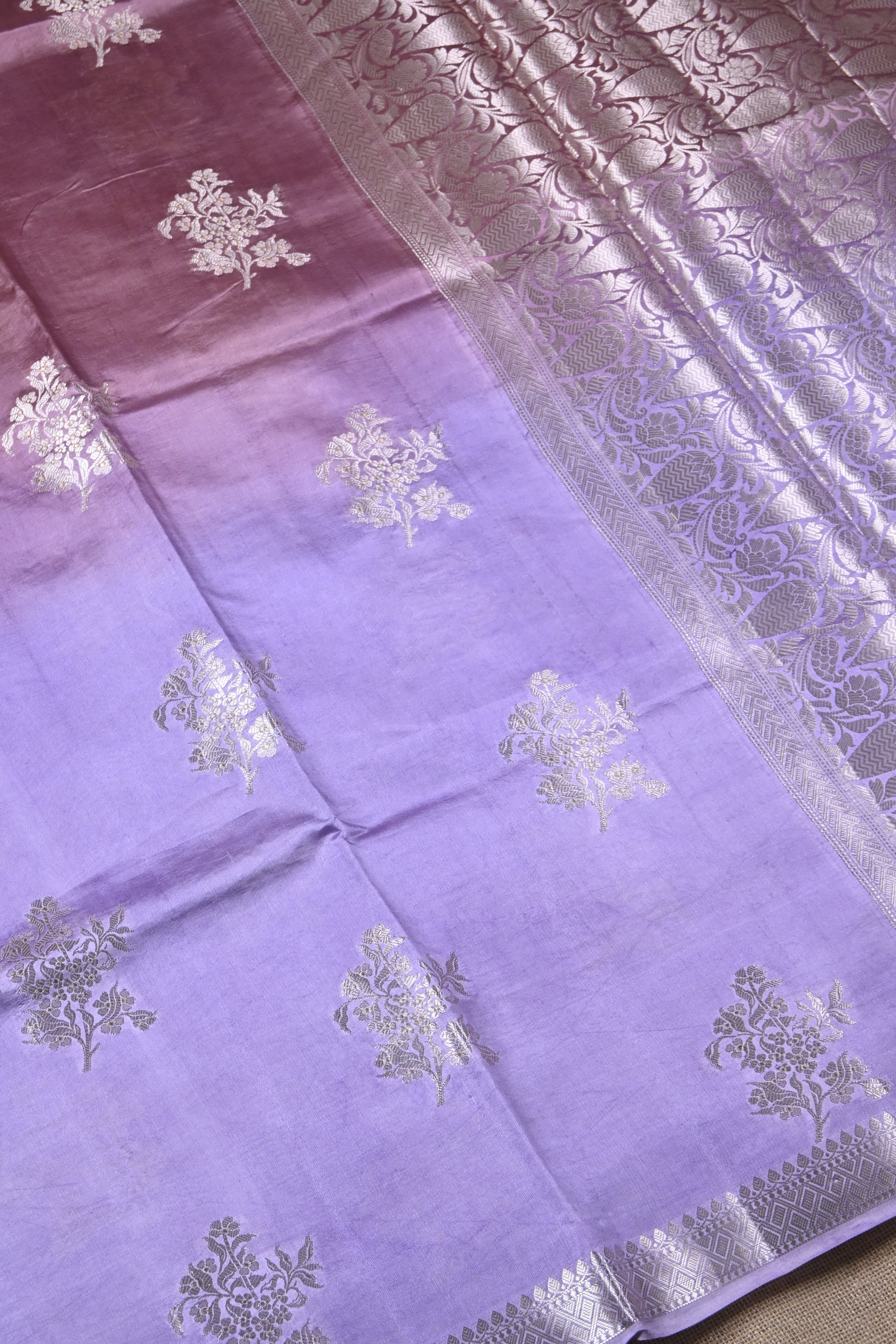 Dual Tone Pure Banarasi Katan Silk Saree