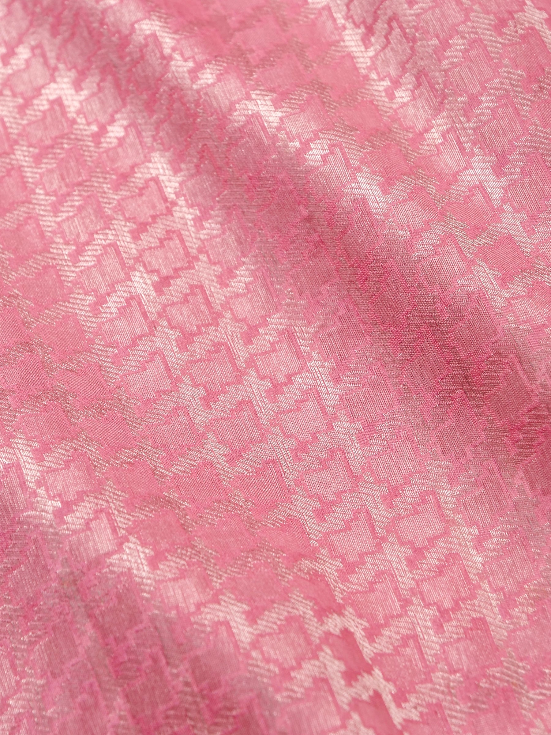 Handwoven Pastel Pink Banarasi Katan Soft Tissue Silk Saree