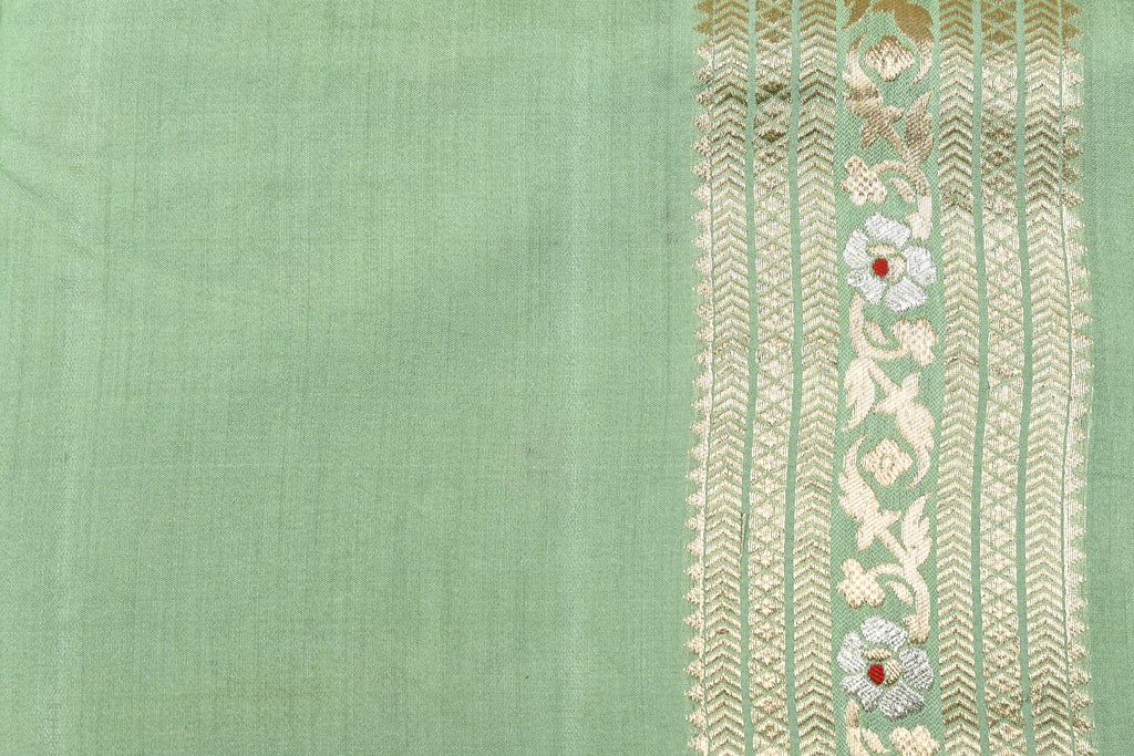 Pista Green Pure Banarasi Katan Silk Saree
