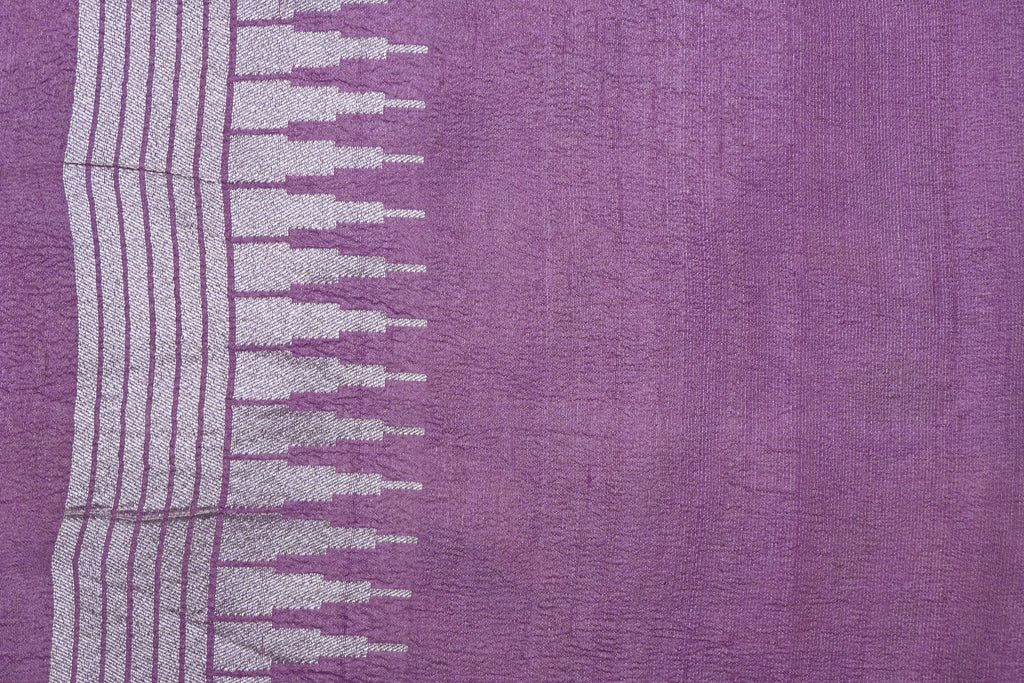 Lilac Pure Banarasi Tussar Georgette Saree