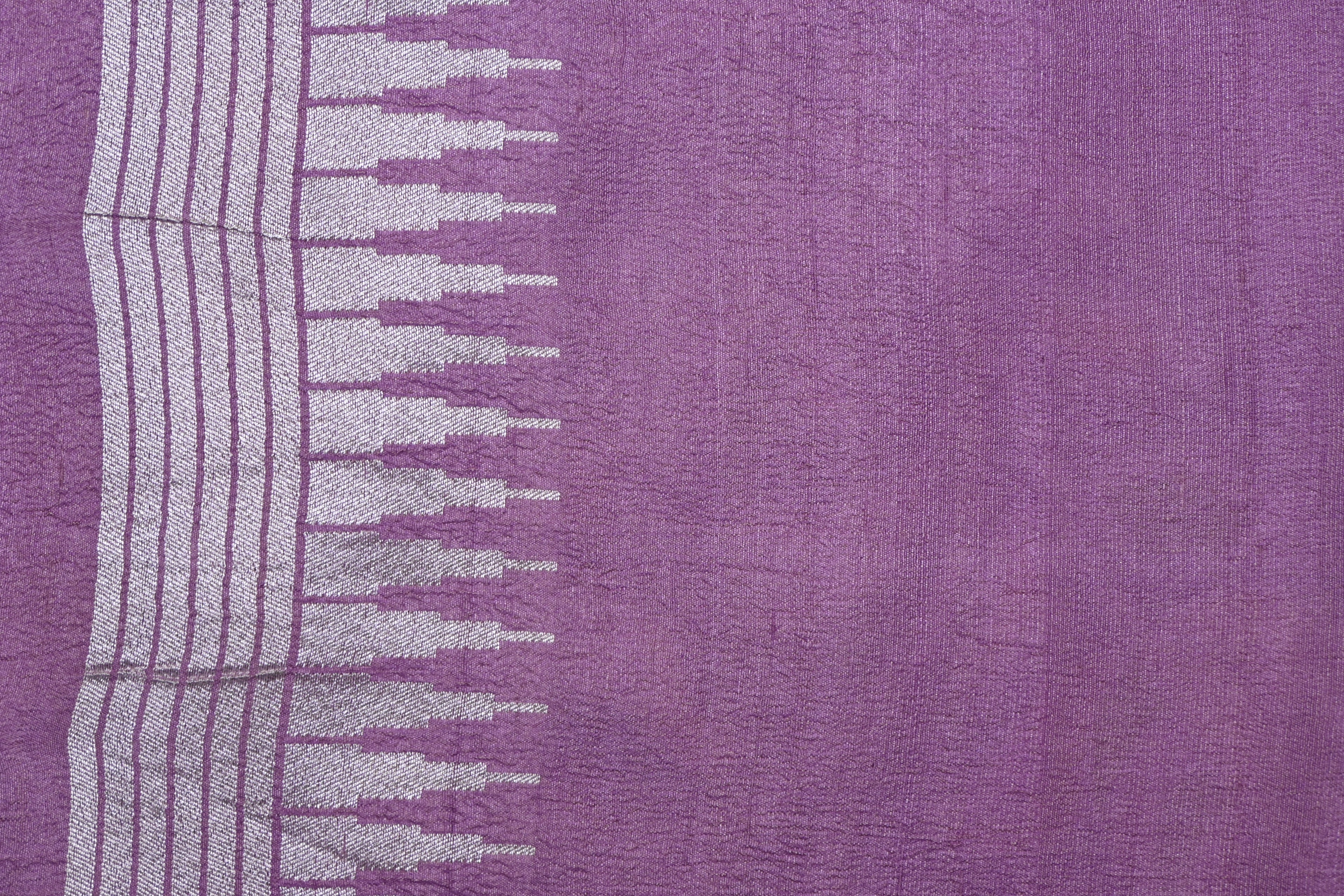 Lilac Pure Banarasi Tussar Georgette Saree