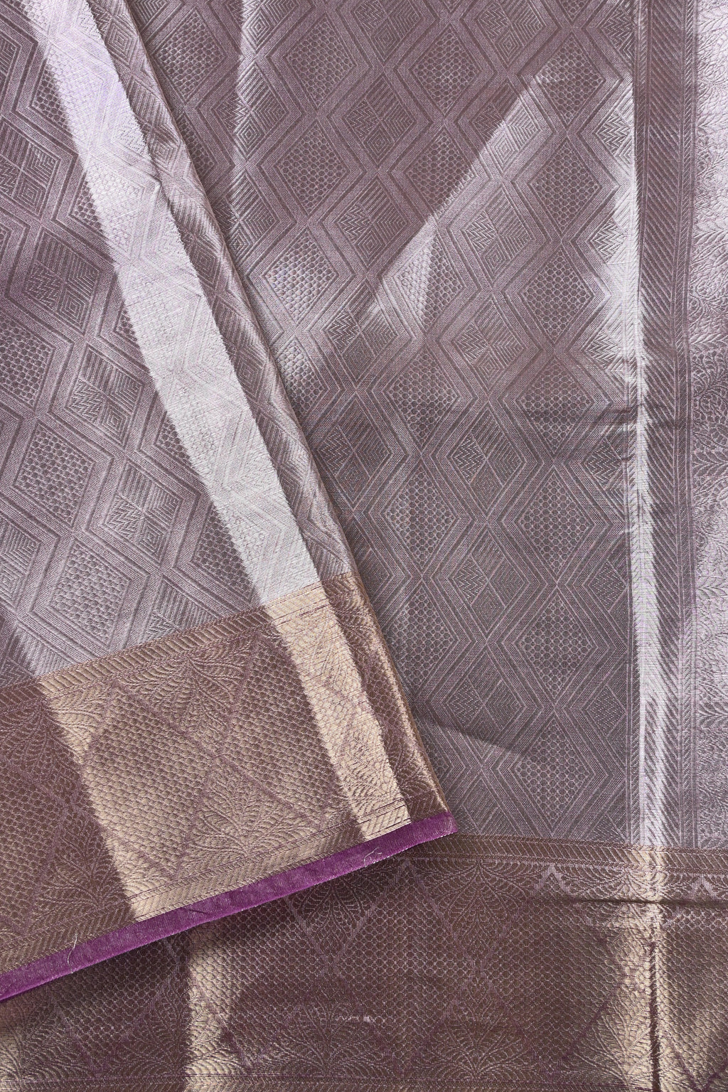 Baby Lilac Pure Banarasi Molten Tissue Silk Saree