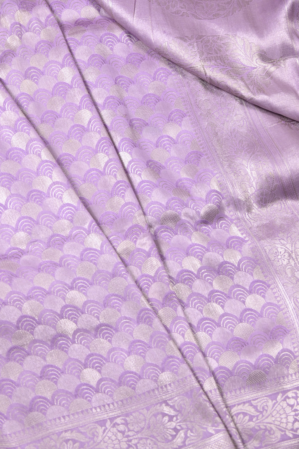 Lilac Pure Banarasi Katan Tissue Silk Saree