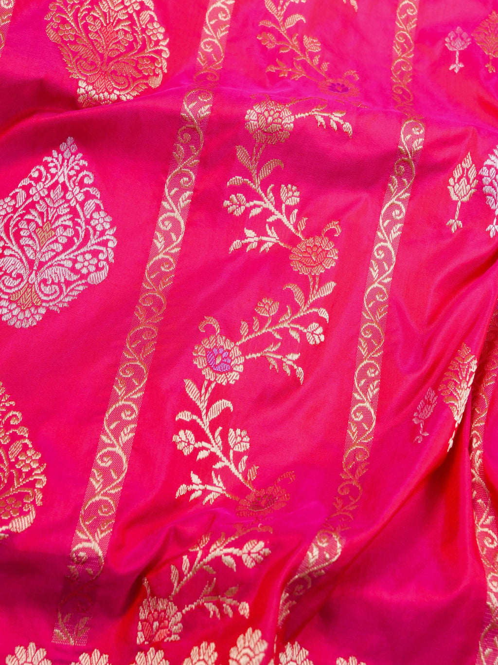 Handwoven Pink Banarasi Katan Silk Saree