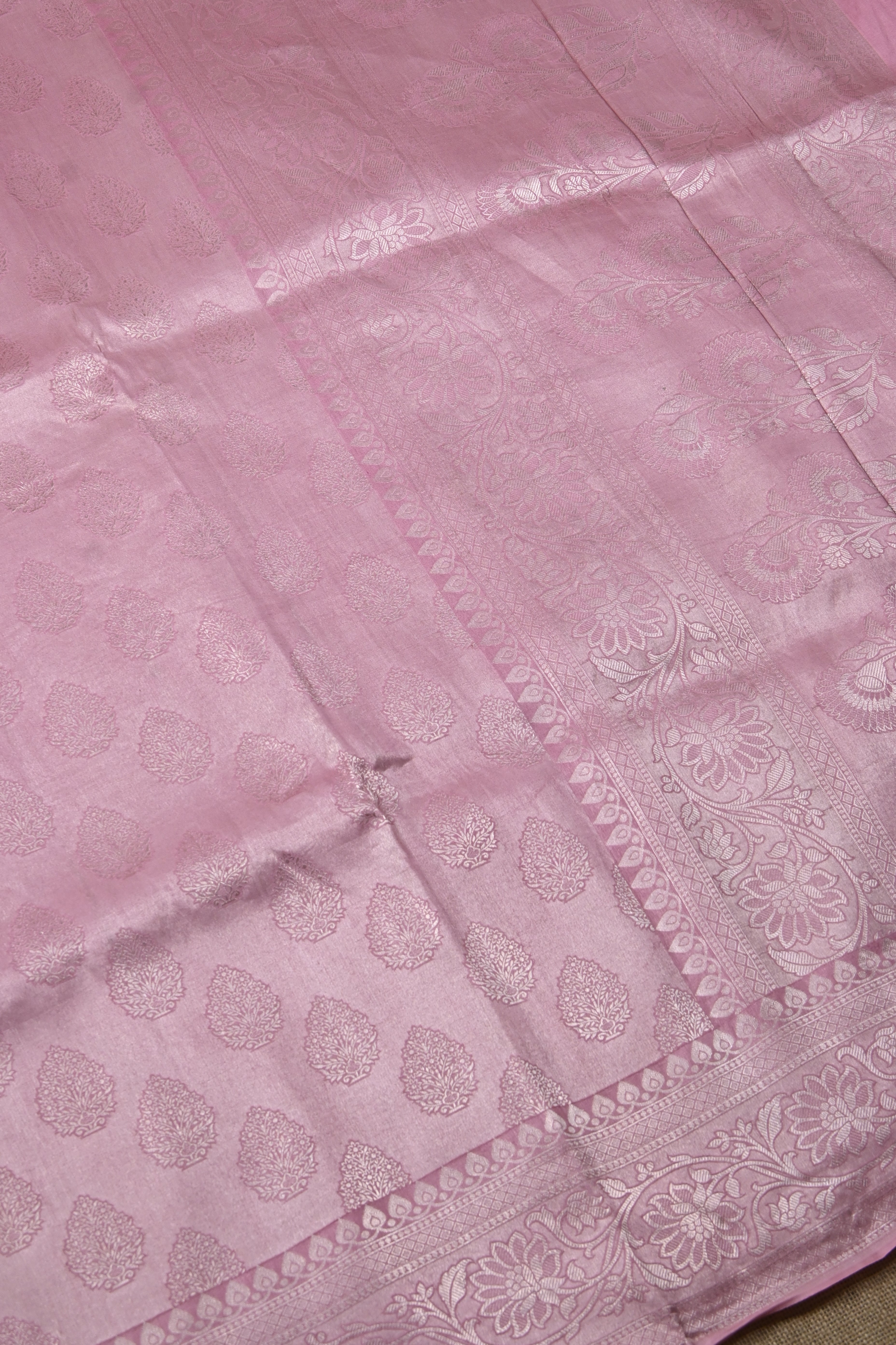 Pink Pure Banarasi Katan Tissue Silk Saree