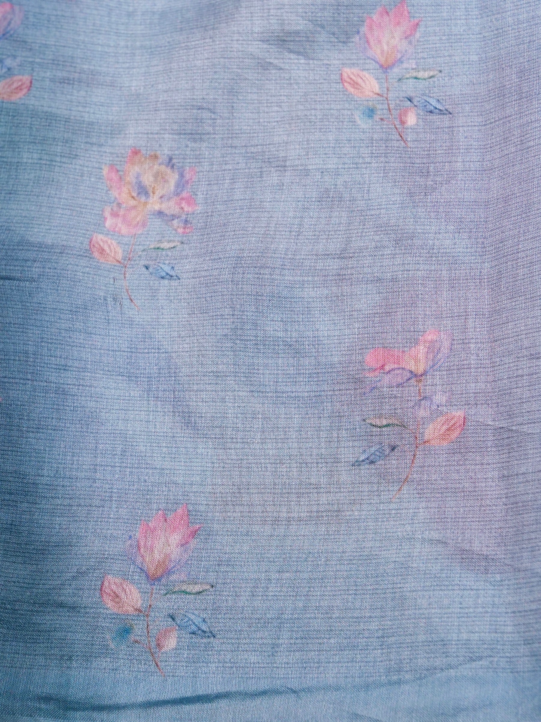 Handwoven Sky Blue Banarasi Organza Silk Saree