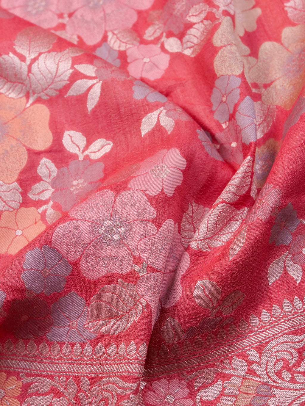 Handwoven Blush Pink Banarasi Tussar Silk Saree