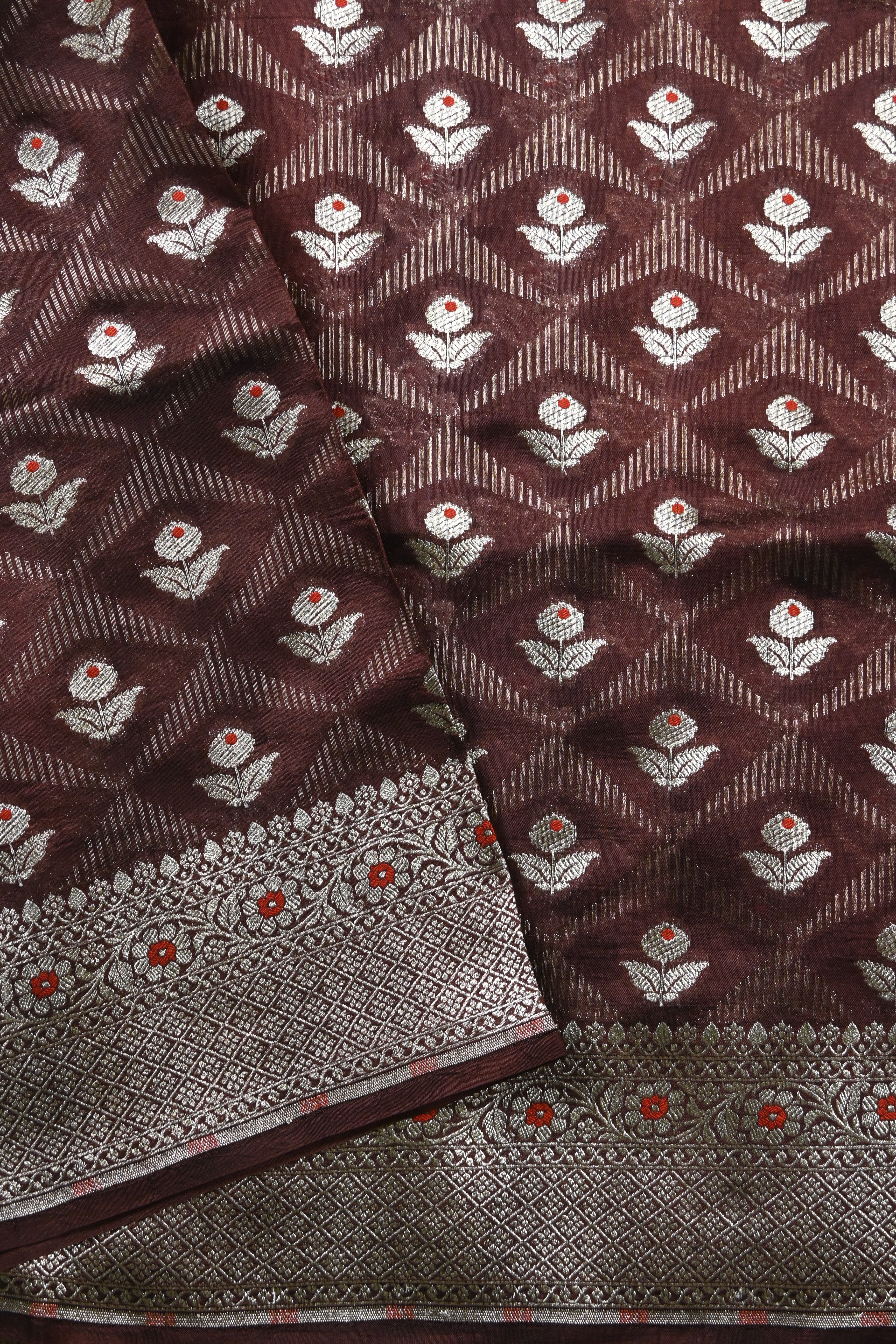 Brown Pure Banarasi Katan Silk Saree