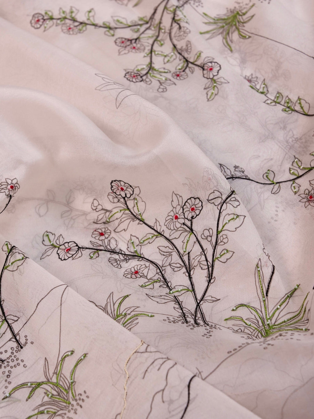 Handwoven White Banarasi Organza Silk Saree