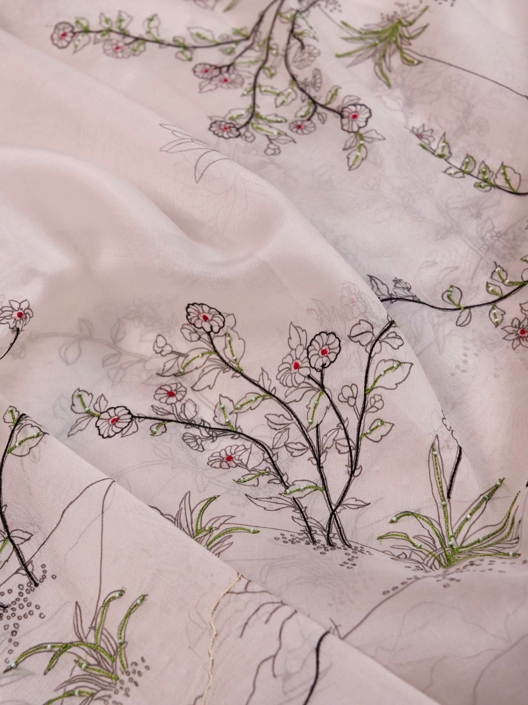 Handwoven White Banarasi Organza Silk Saree