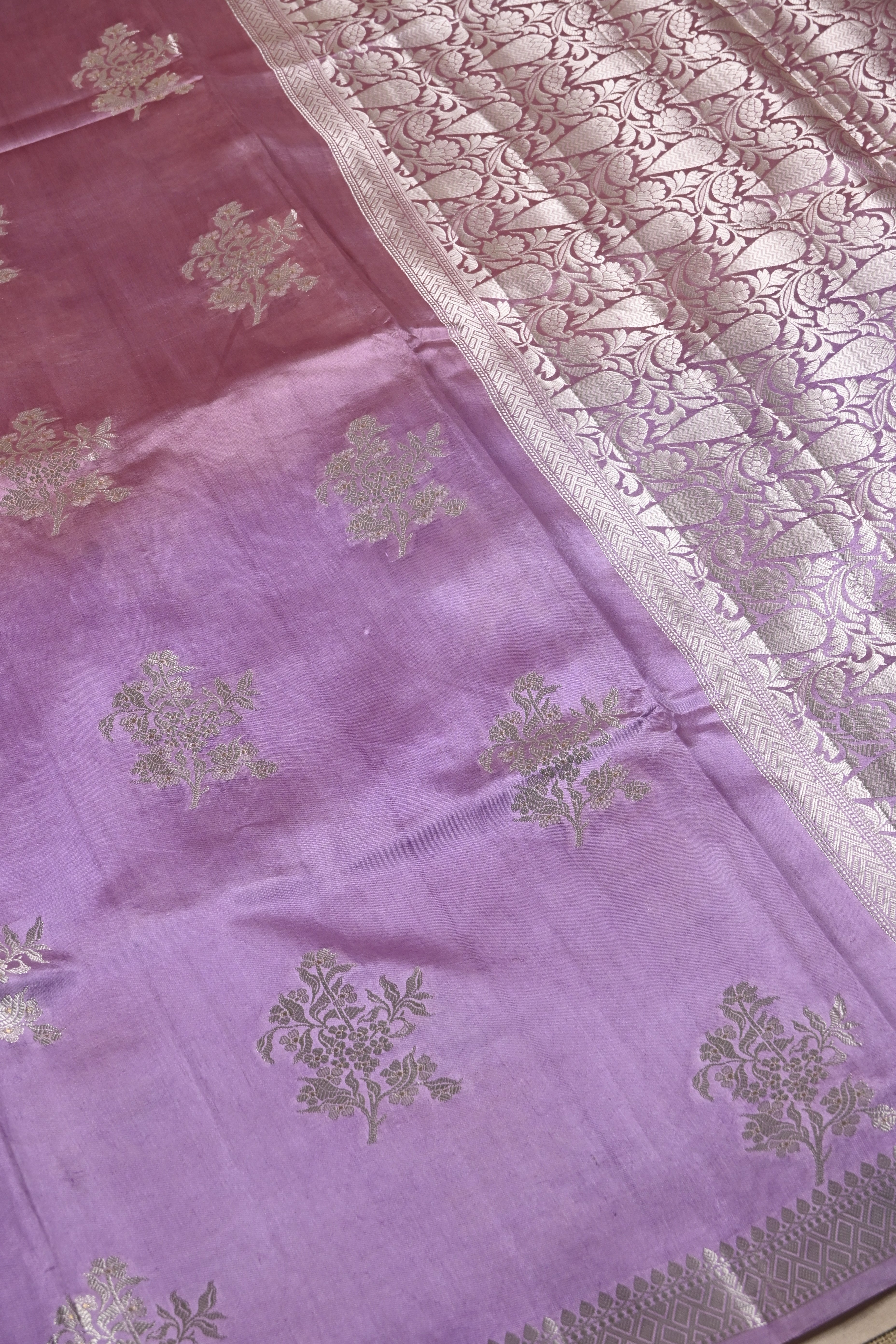 Dual Tone Pure Banarasi Katan Silk Saree