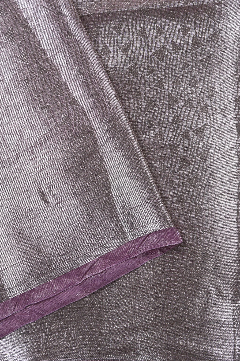 Baby Lilac Pure Banarasi Molten Tissue Silk Saree