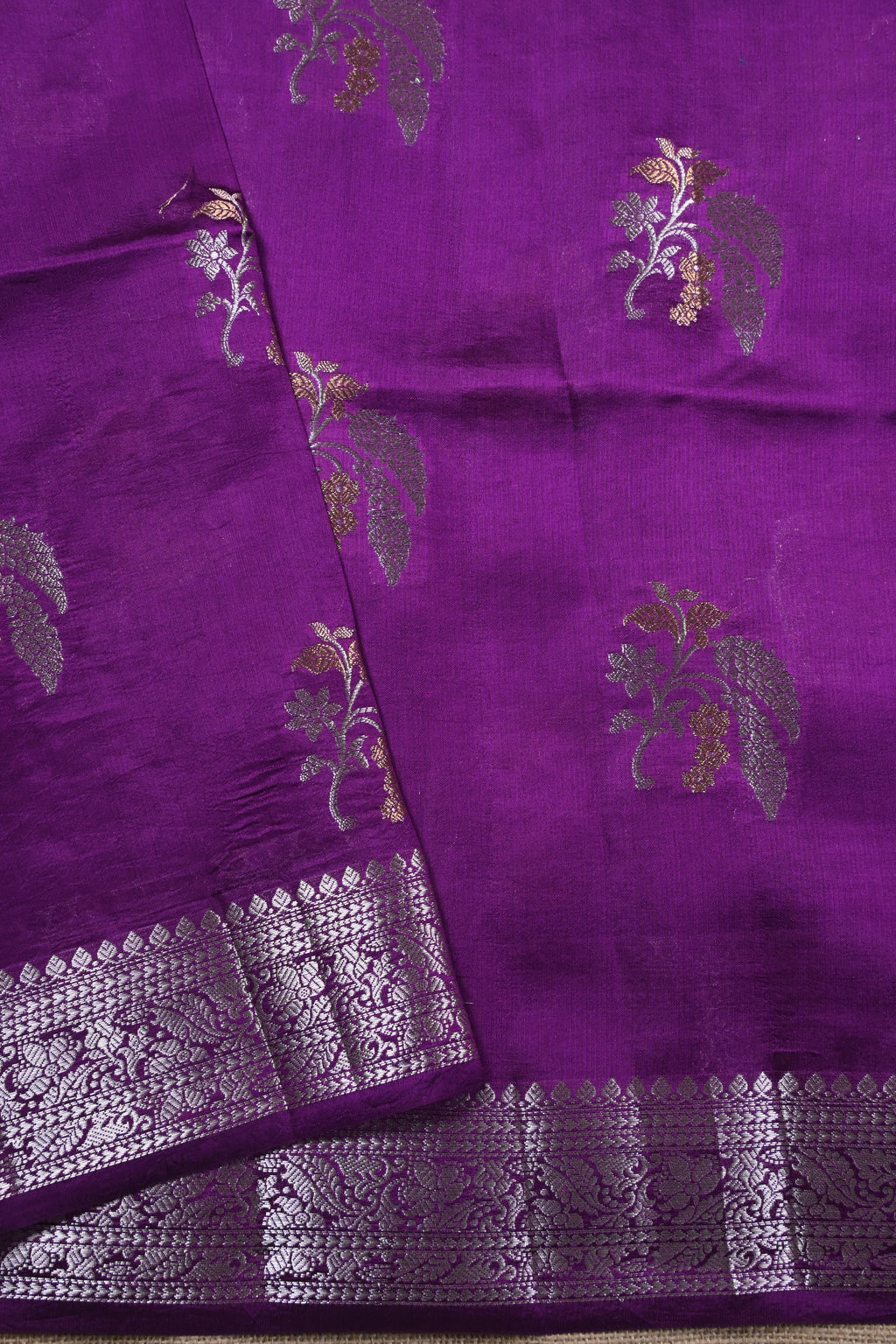 Purple Pure Banarasi Katan Silk Saree