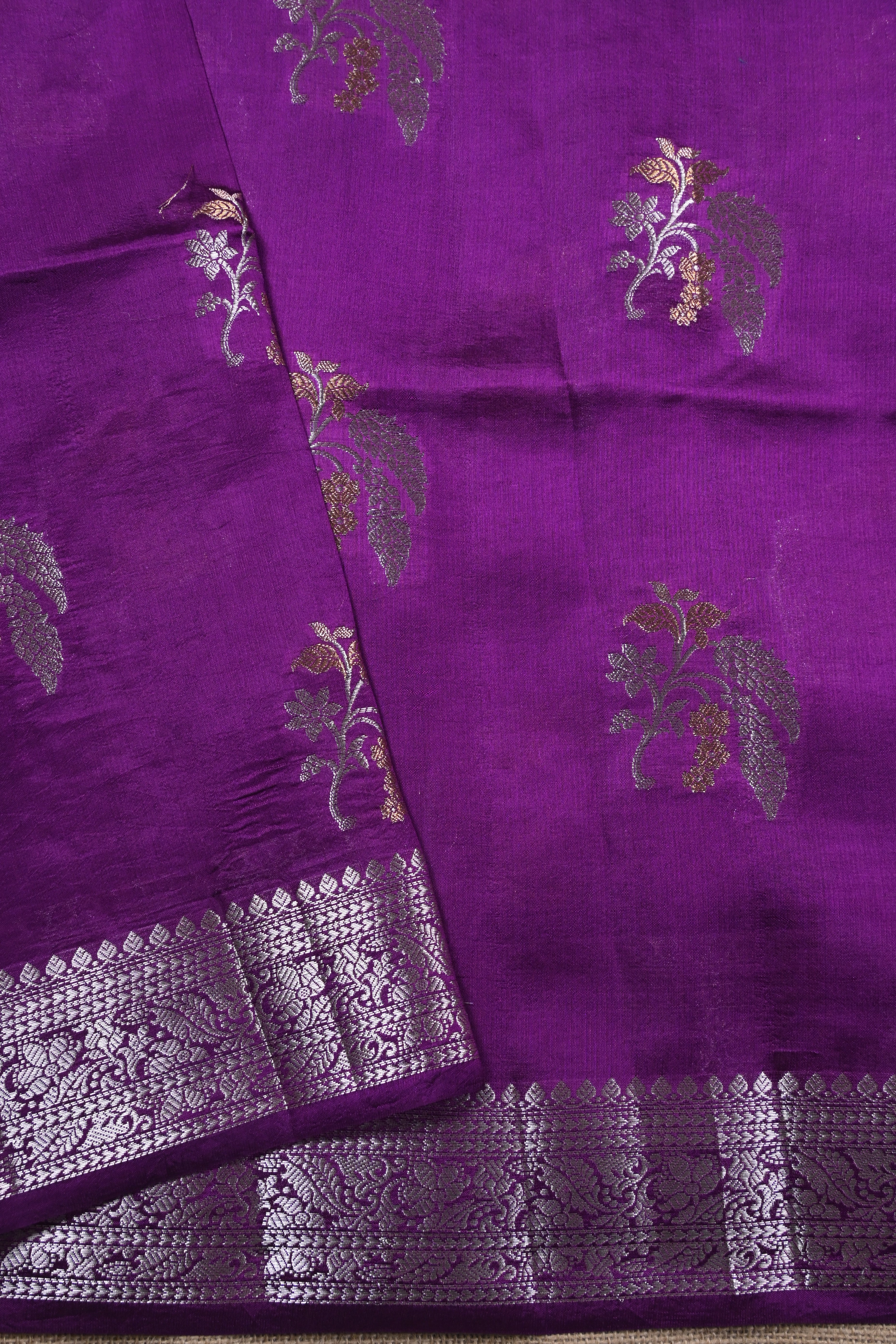Purple Pure Banarasi Katan Silk Saree