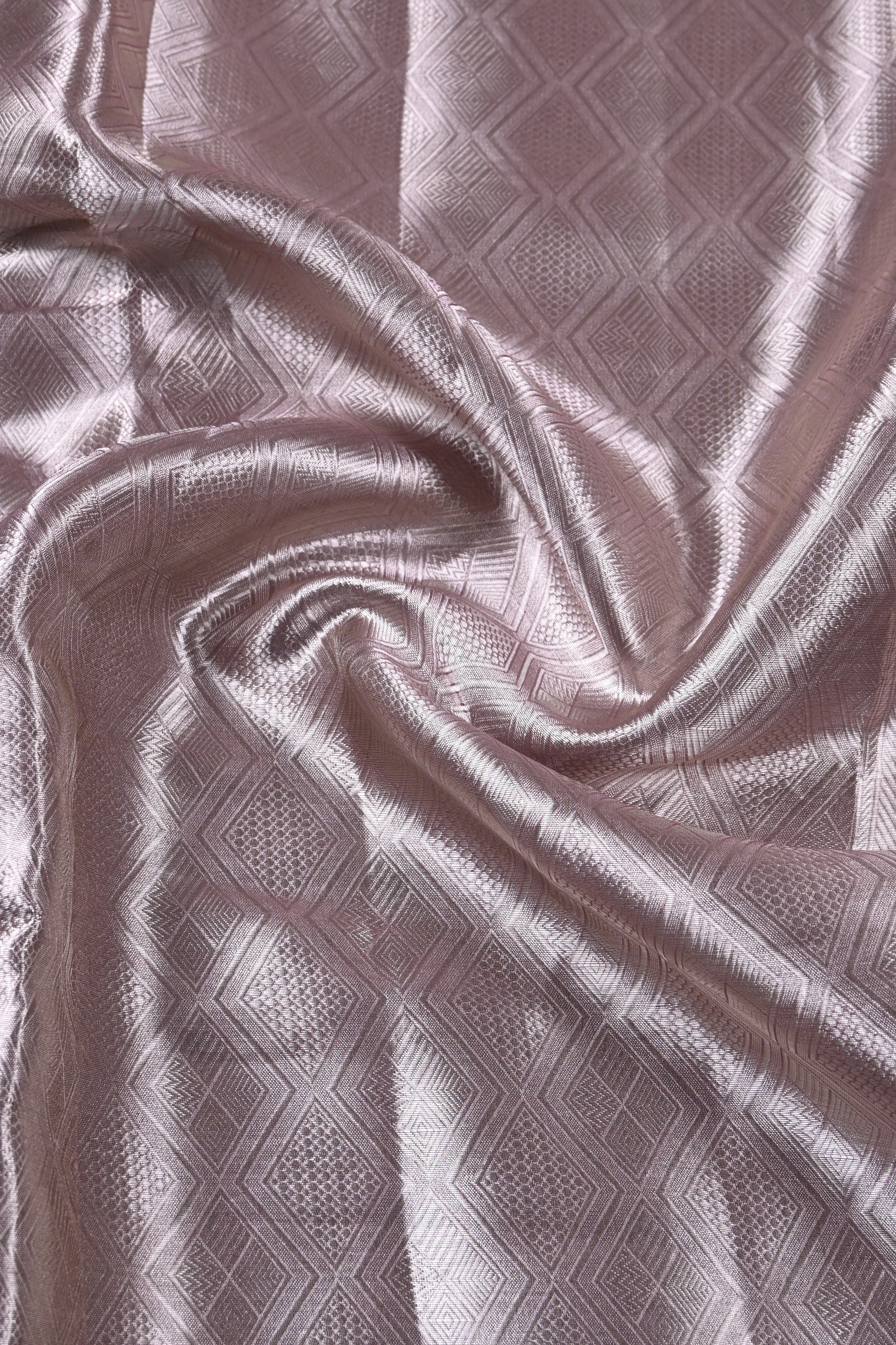 Baby Lilac Pure Banarasi Molten Tissue Silk Saree