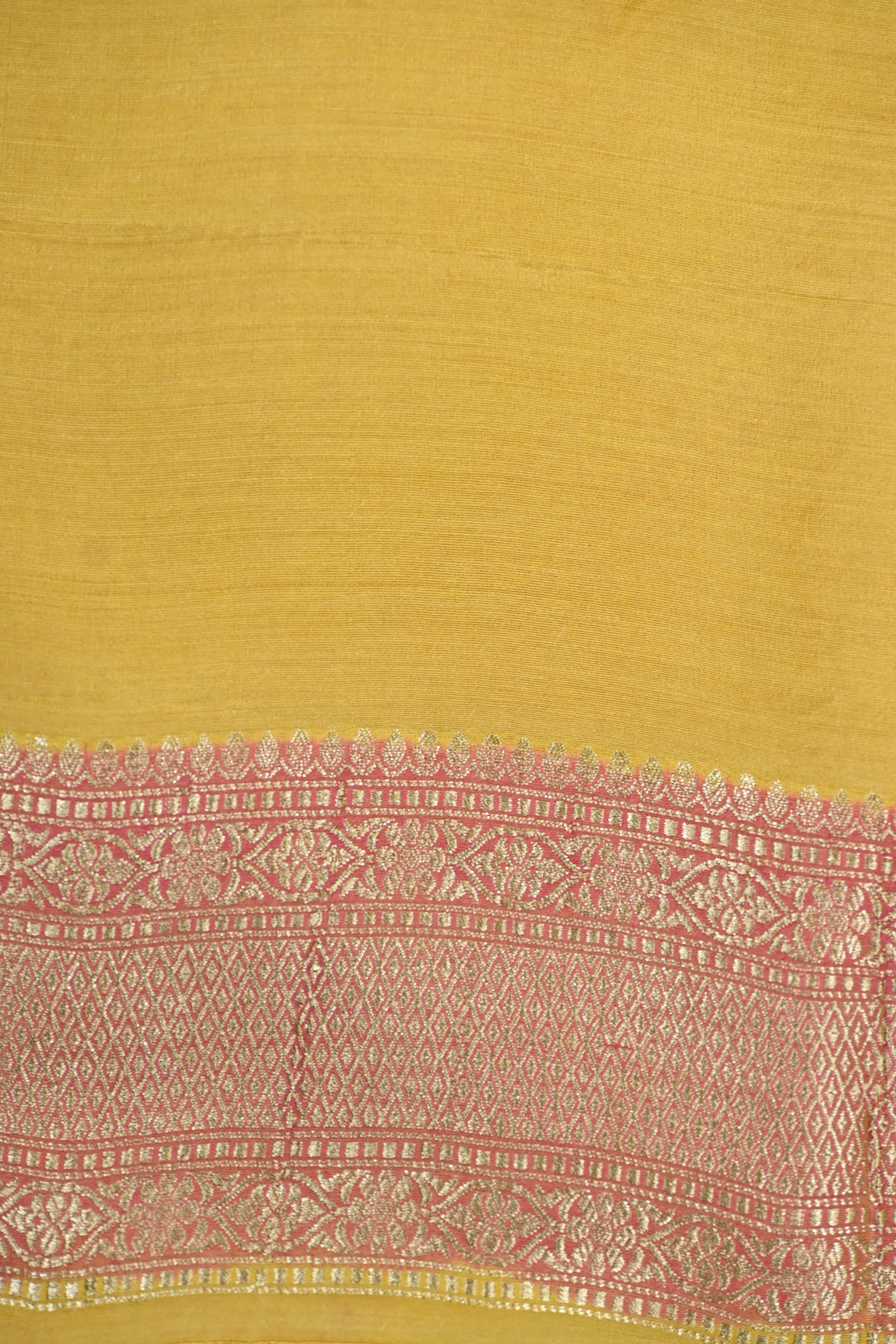 Mustard Yellow Pure Moonga Silk Banarasi Saree