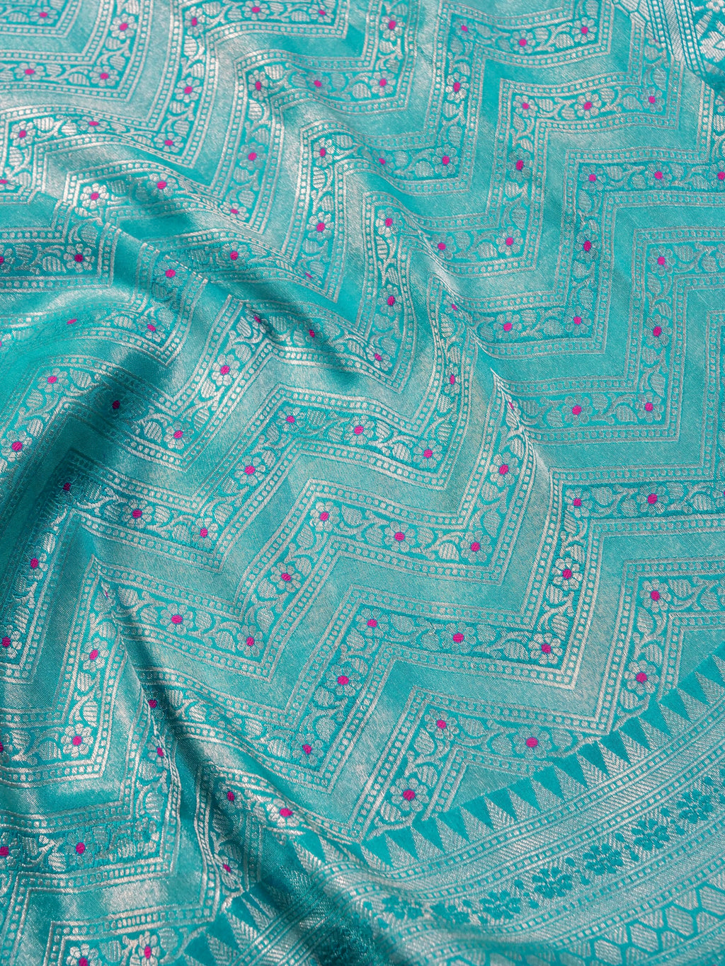 Handwoven Blue Banarasi Katan Soft Tissue Silk Saree