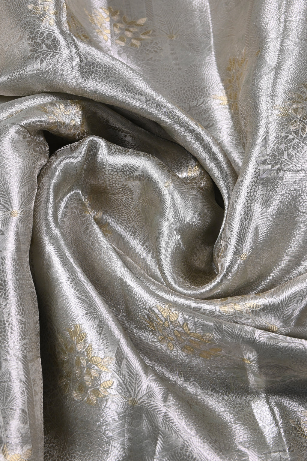 Baby Pista Green Pure Banarasi Molten Tissue Silk Saree