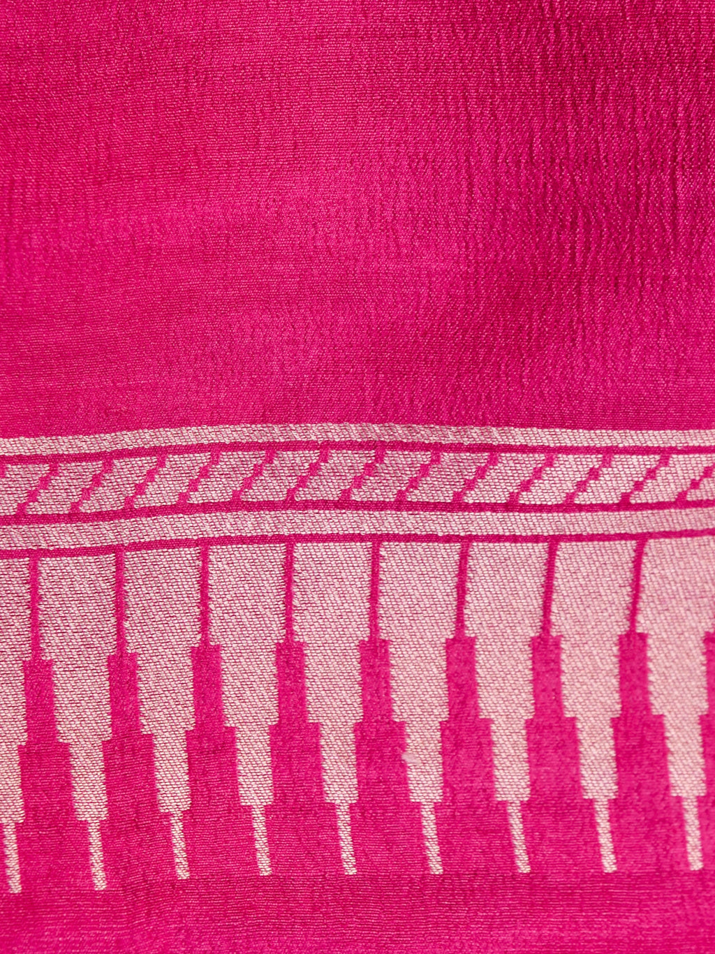 Handwoven Pink Banarasi Desi Tusser Silk Saree