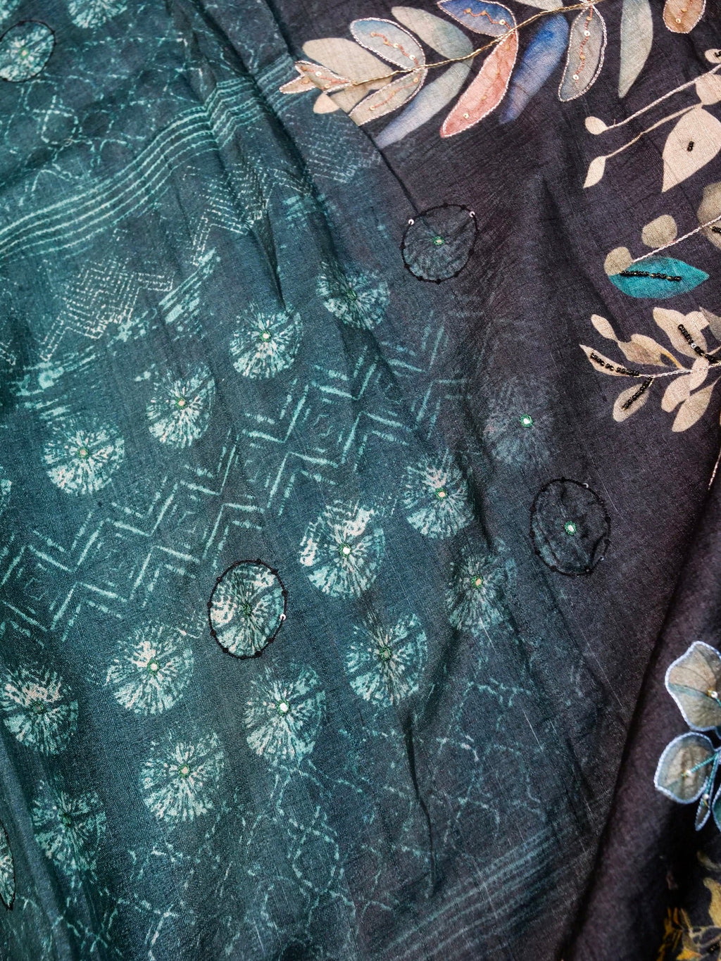 Handwoven Dark Blue Banarasi Tussar Silk Saree