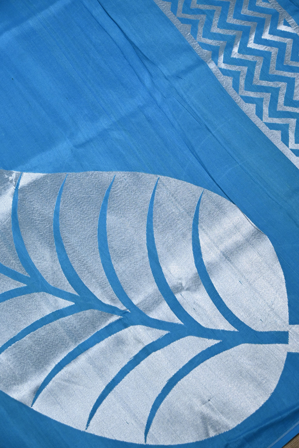 Mist Blue Pure Banarasi Tussar Georgette Saree