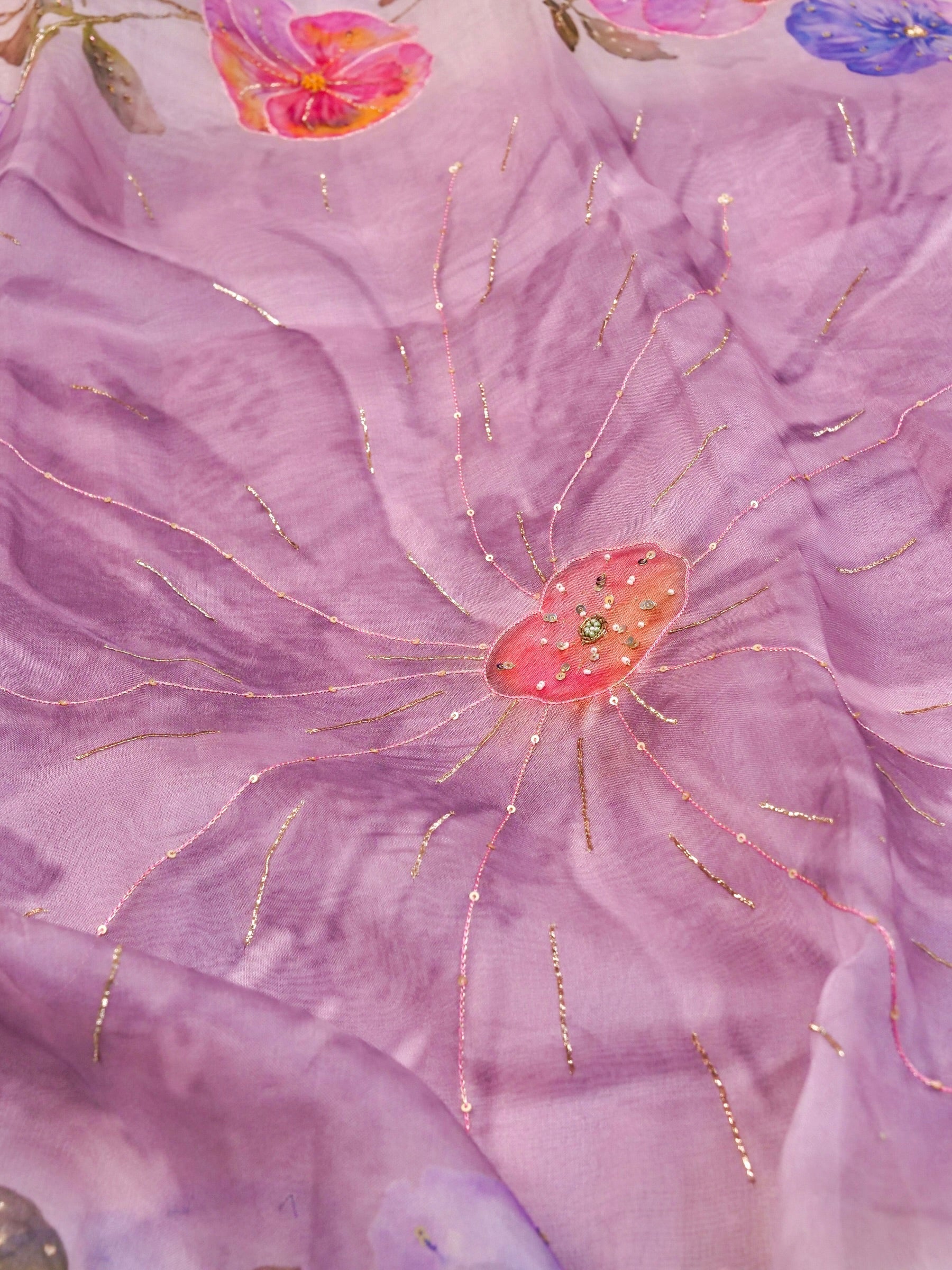 Handwoven Onion Pink Banarasi Organza Silk Saree
