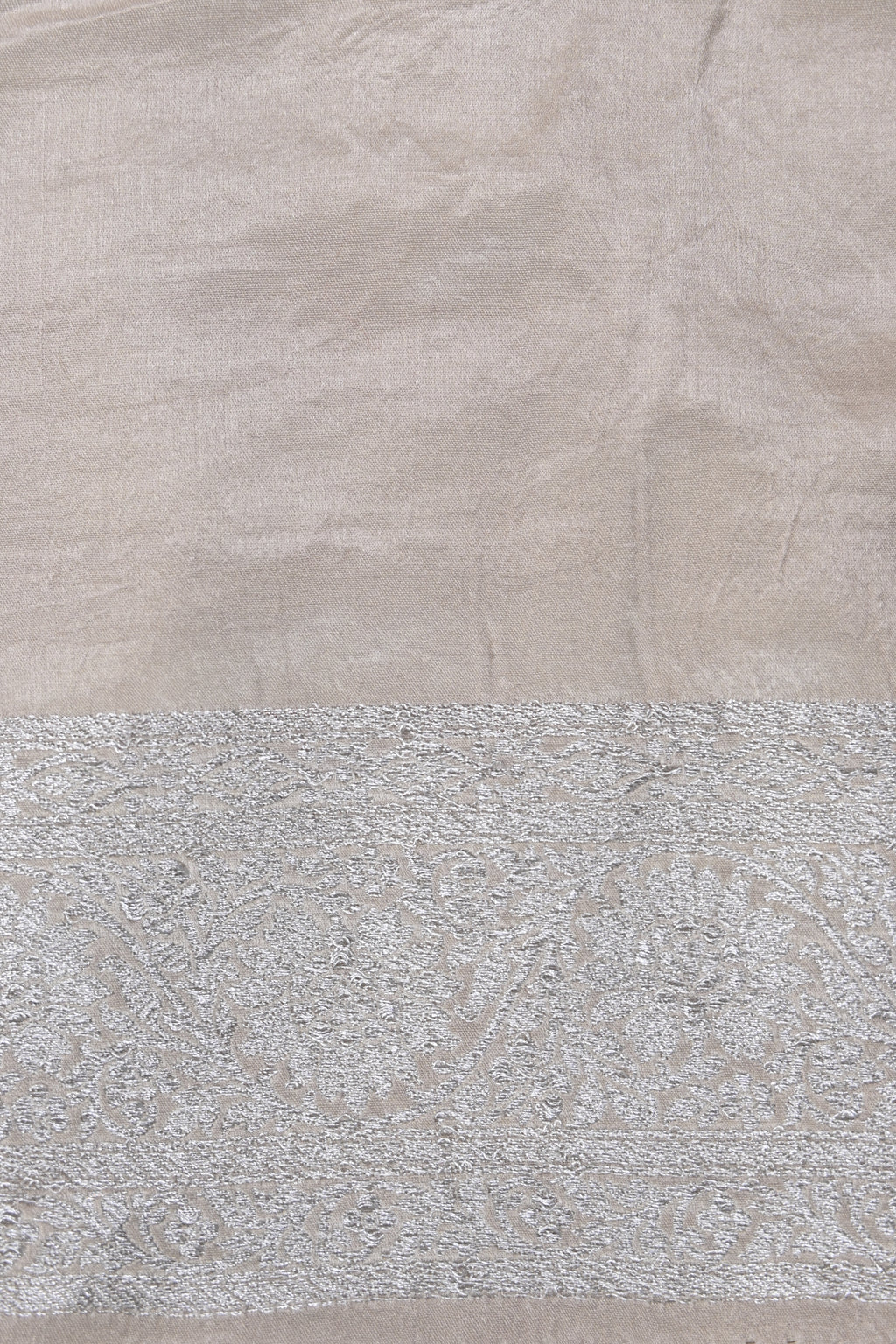 Moose Brown Pure Banarasi Satin Mashru Silk Saree