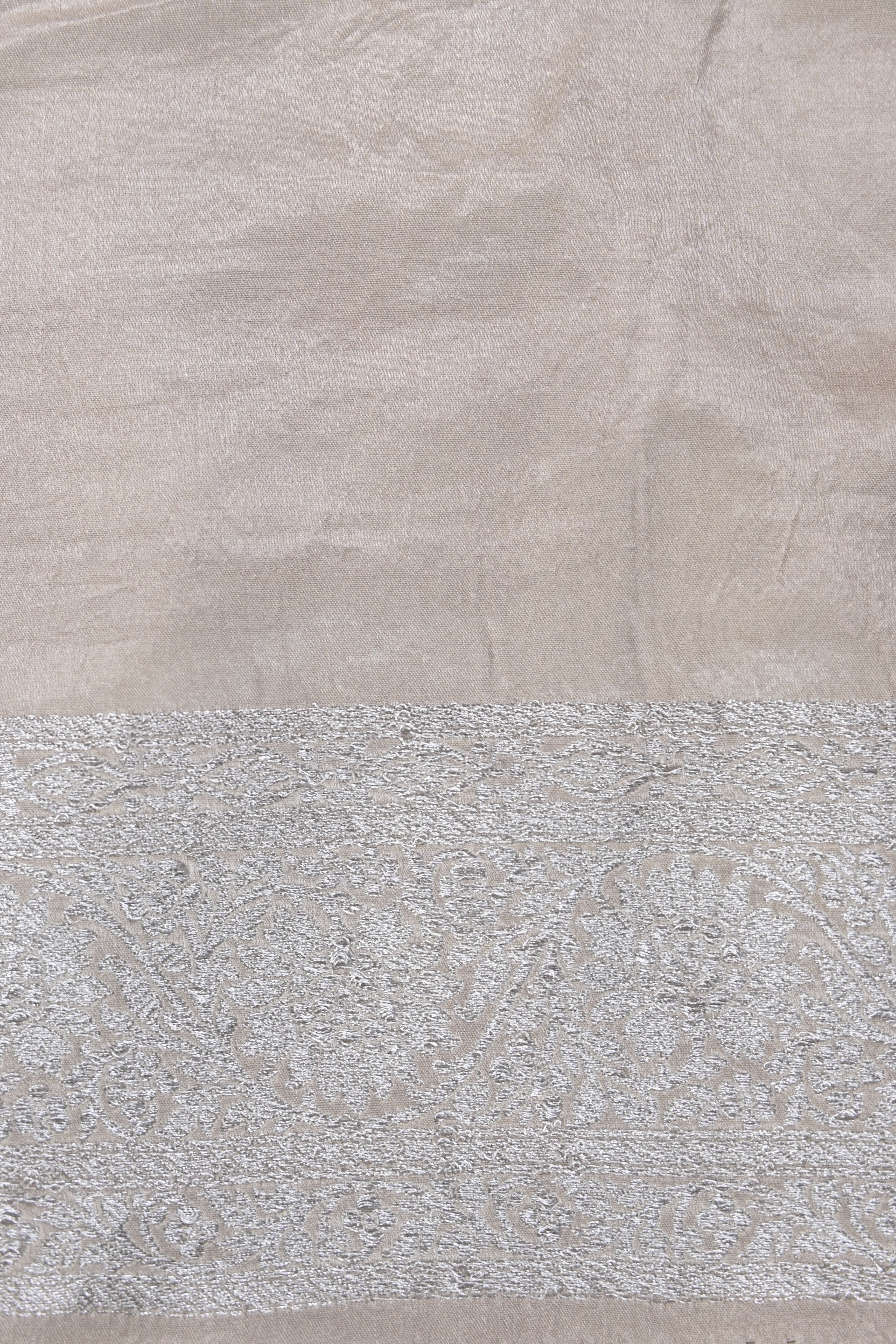 Moose Brown Pure Banarasi Satin Mashru Silk Saree