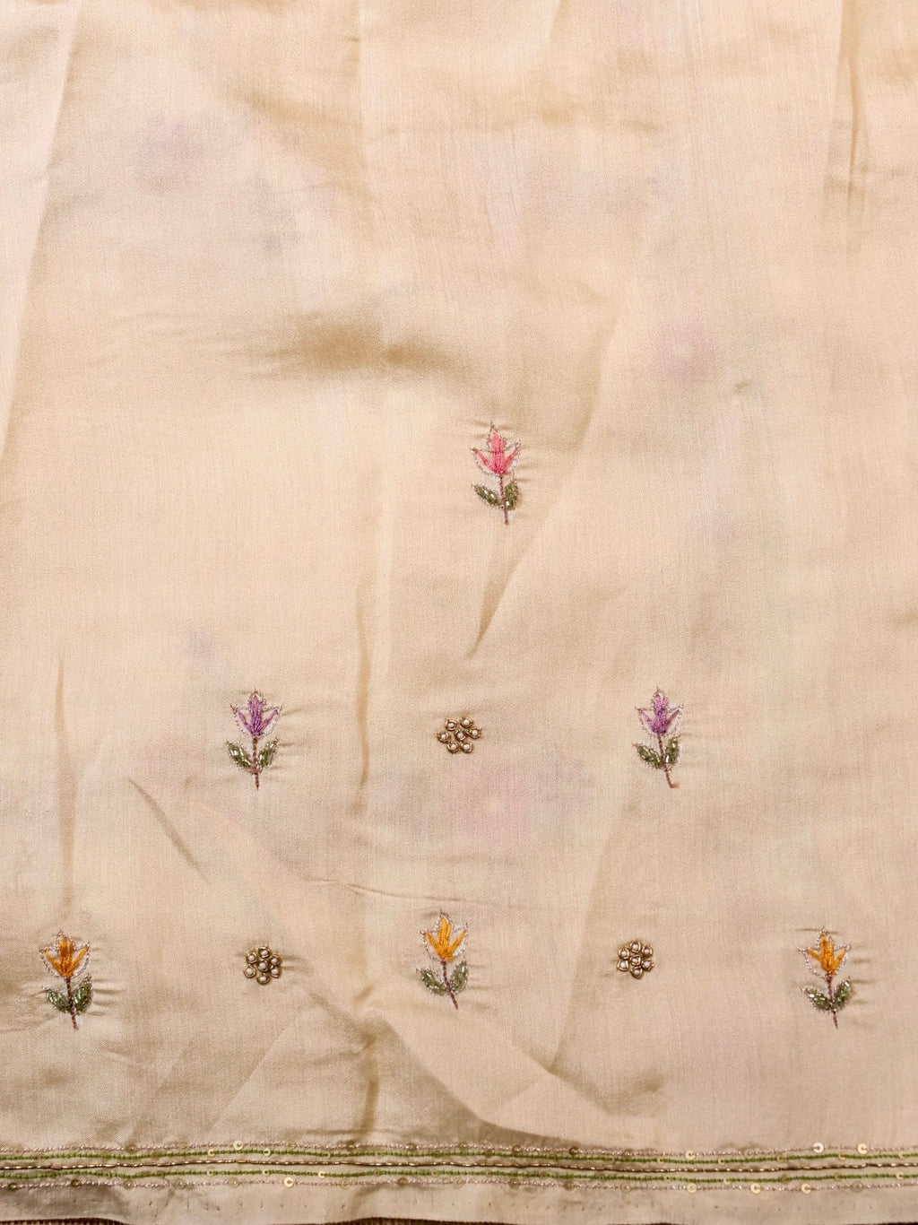 Handwoven Ivory Banarasi Organza Silk Saree