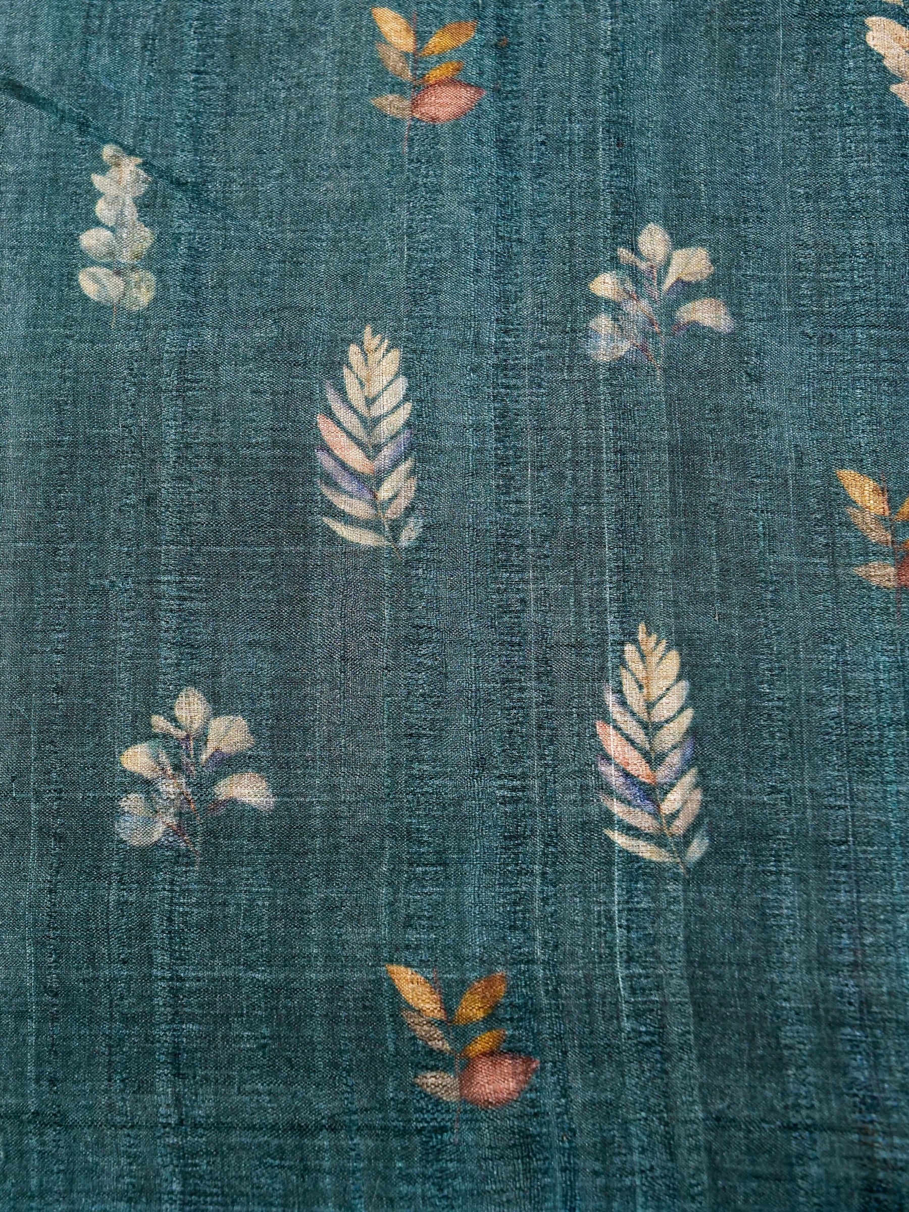 Handwoven Dark Blue Banarasi Tussar Silk Saree