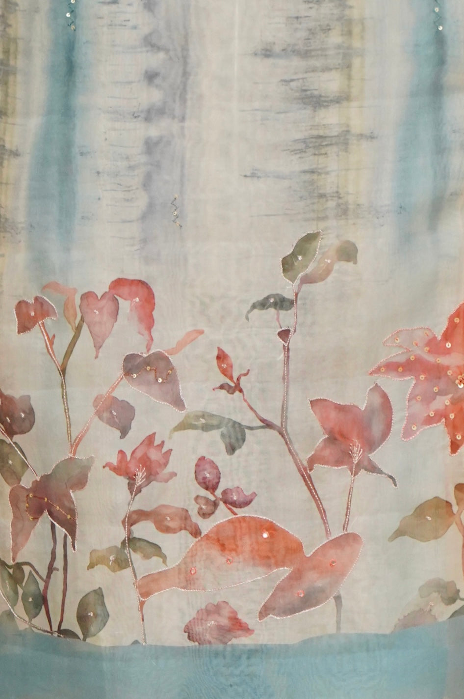 Handwoven Sky Blue Banarasi Organza Silk Suit