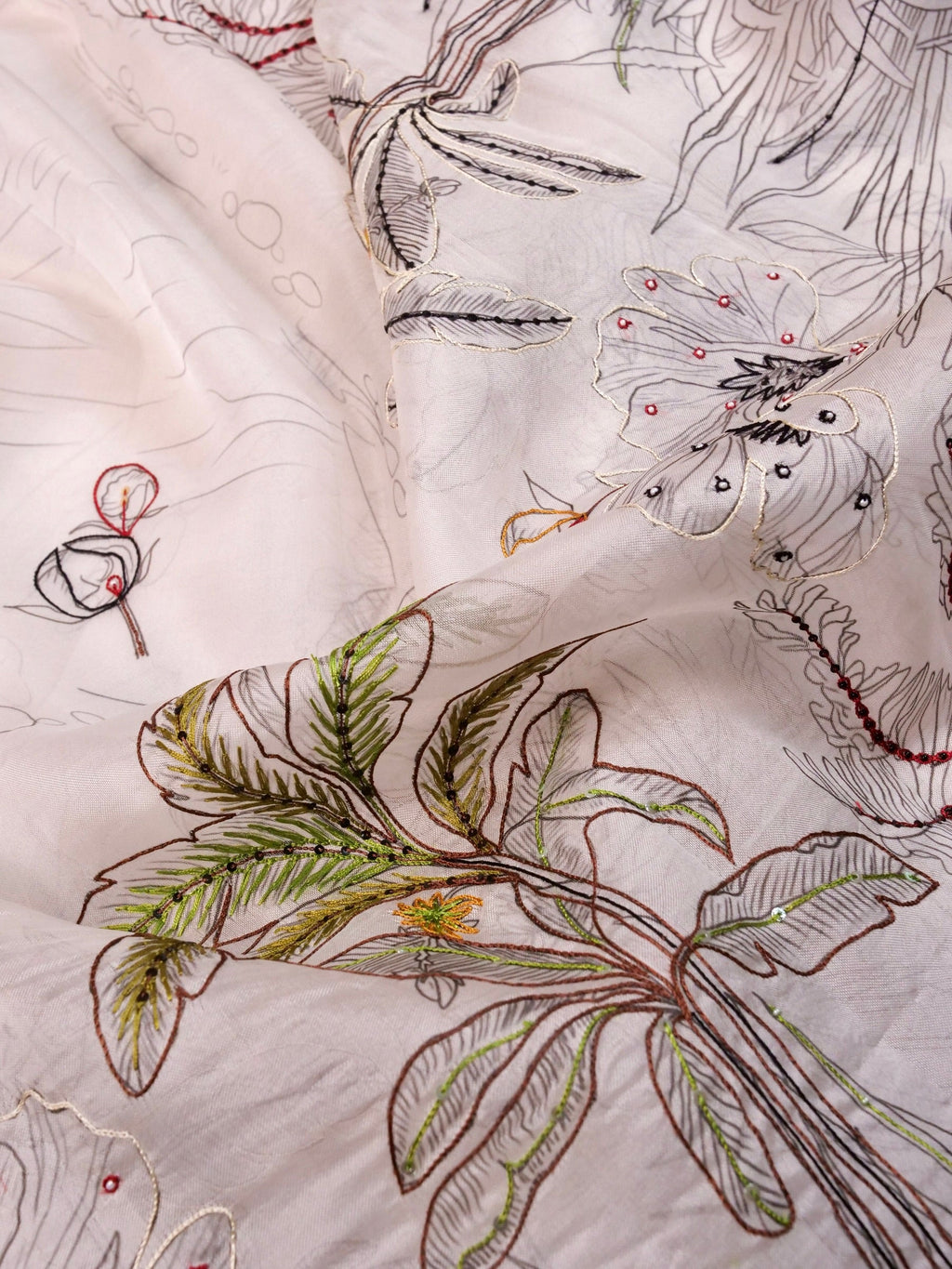 Handwoven White Banarasi Organza Silk Saree