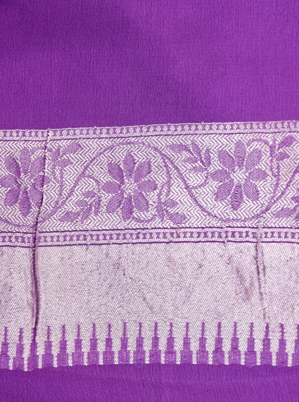 Handwoven Purple Banarasi Khaddi Silk Saree