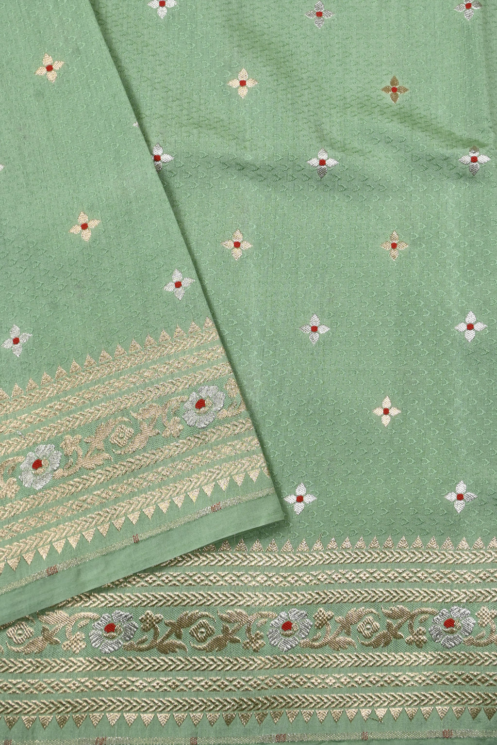Pista Green Pure Banarasi Katan Silk Saree