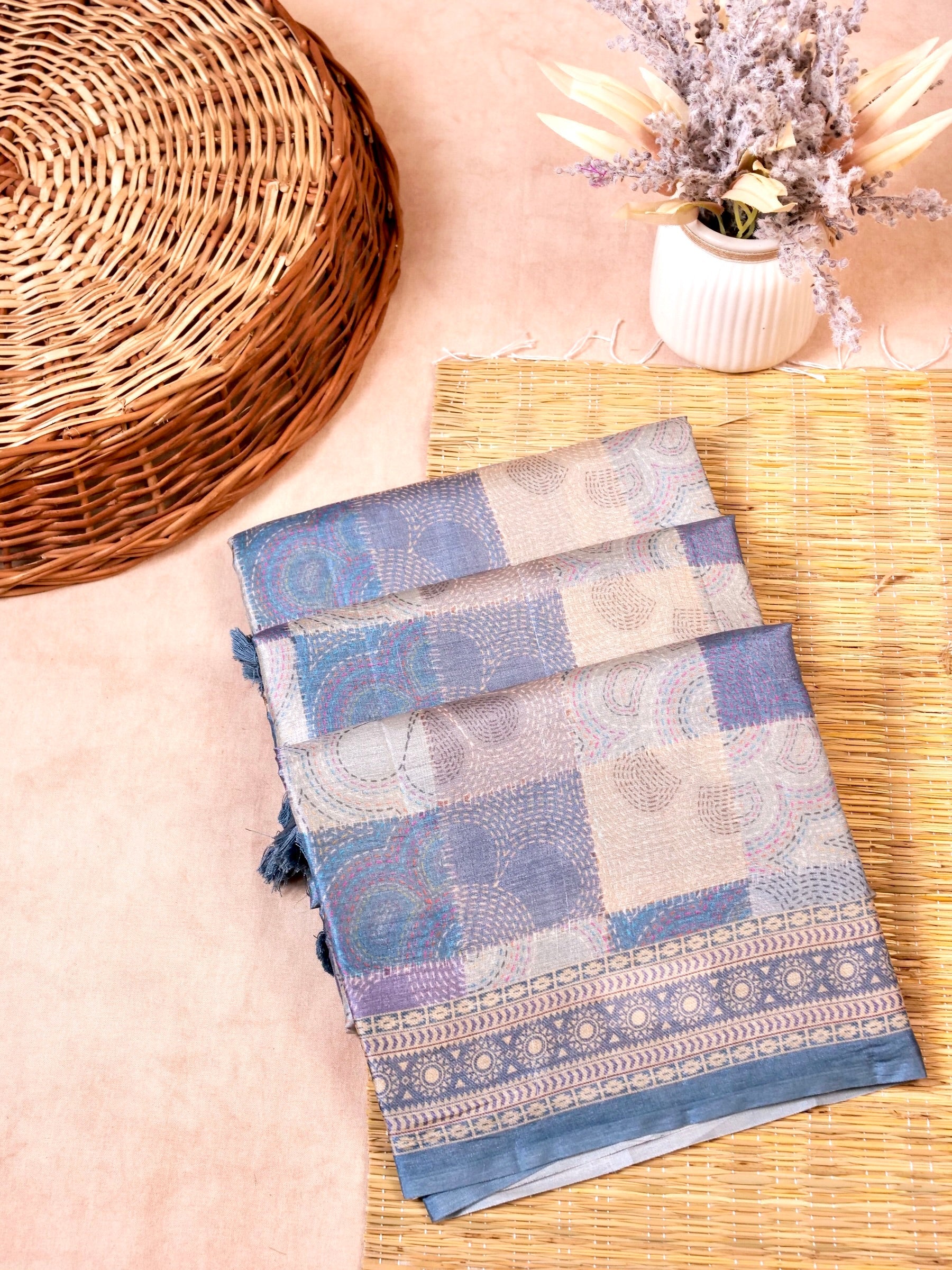 Handwoven Rangkat Banarasi Tussar Silk Saree