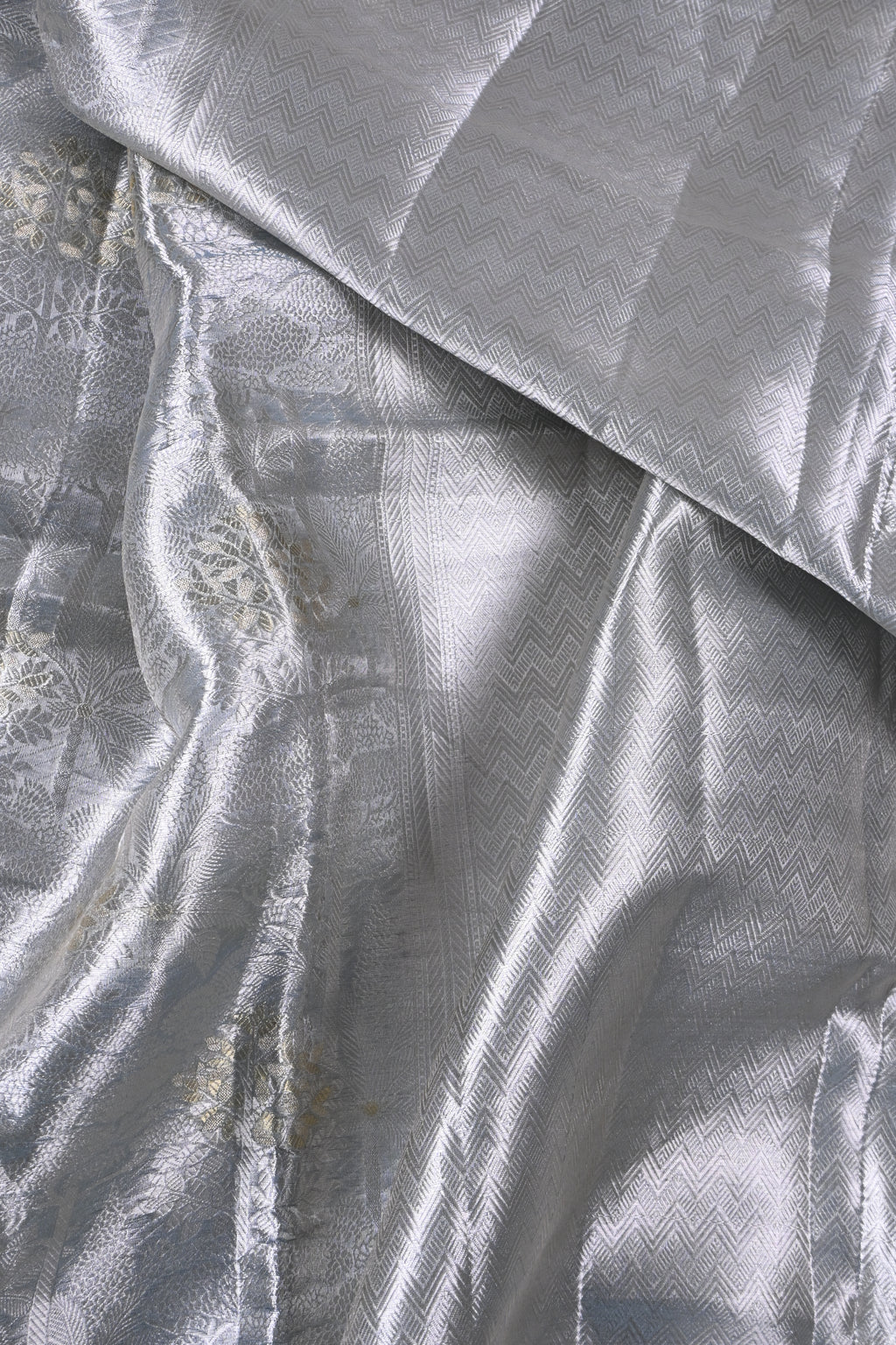 Baby Blue Pure Banarasi Molten Alfi Tissue Silk Saree