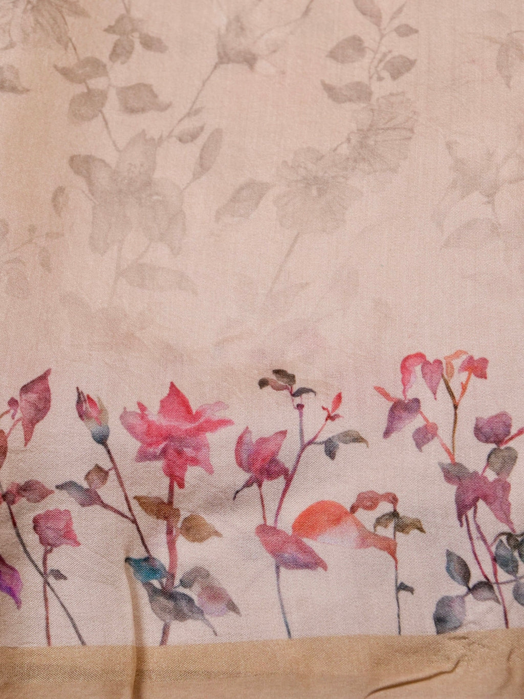 Handwoven Cream Banarasi Organza Silk Saree