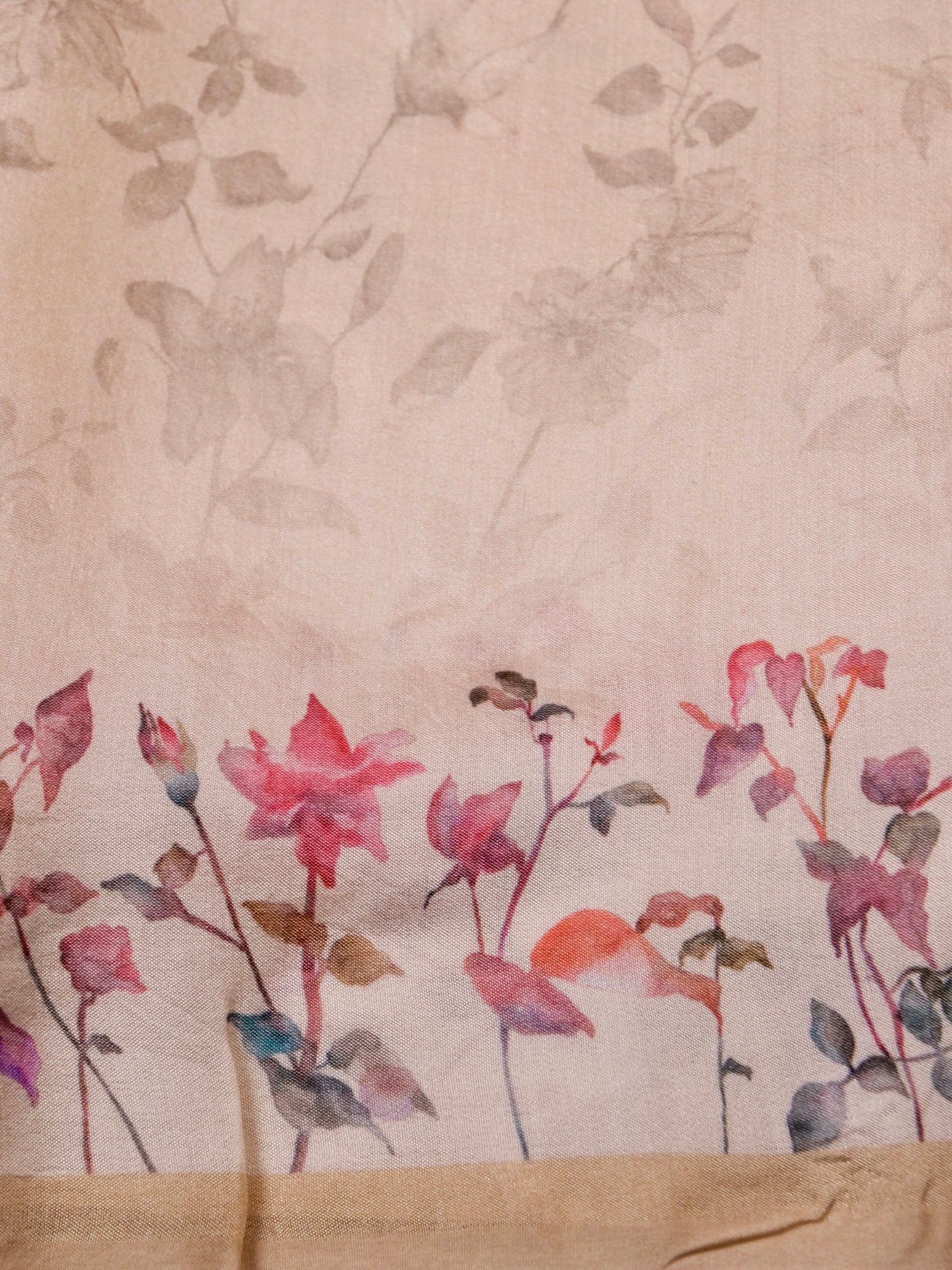 Handwoven Cream Banarasi Organza Silk Saree