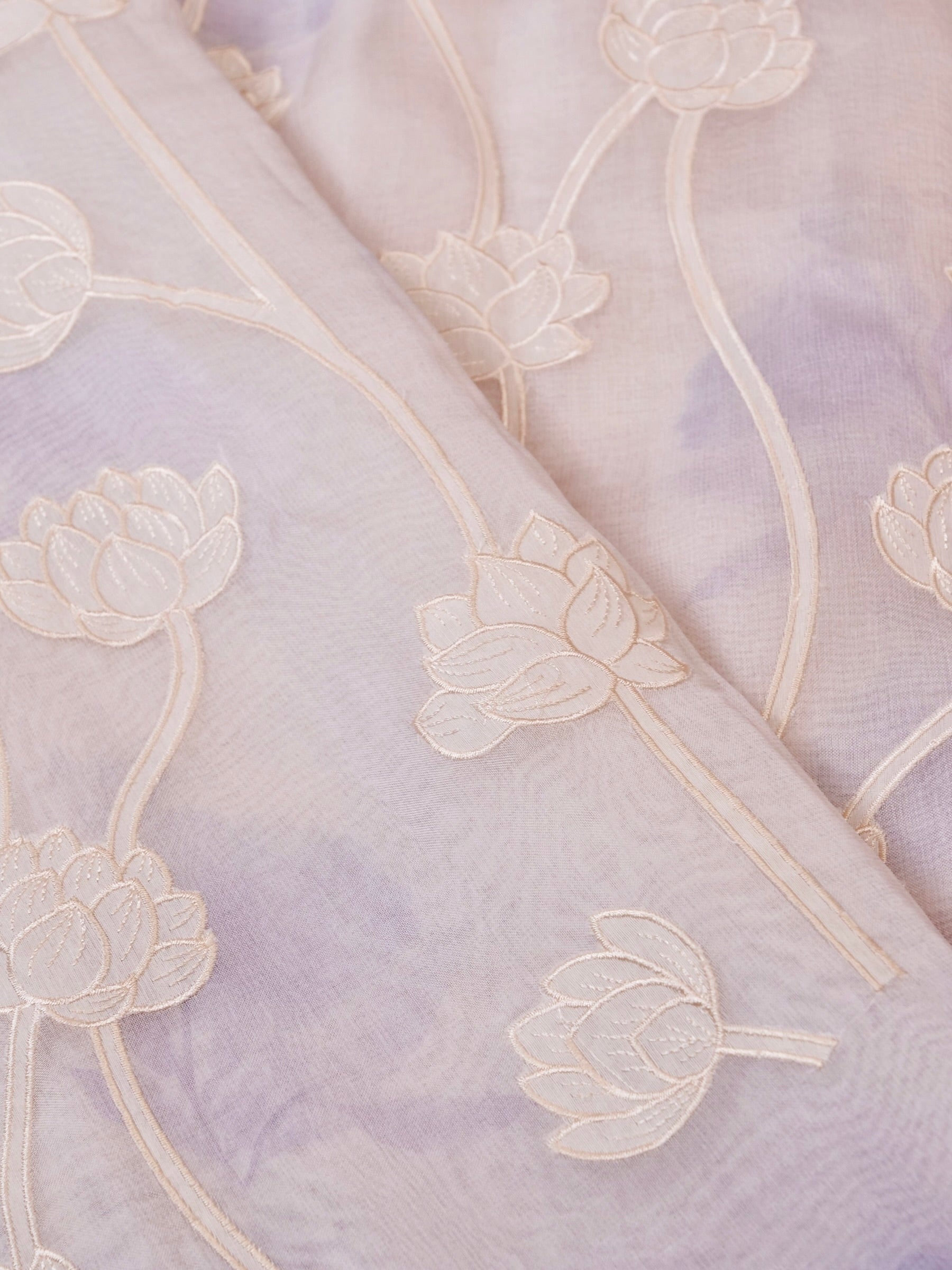 Handwoven White Banarasi Organza Silk Saree