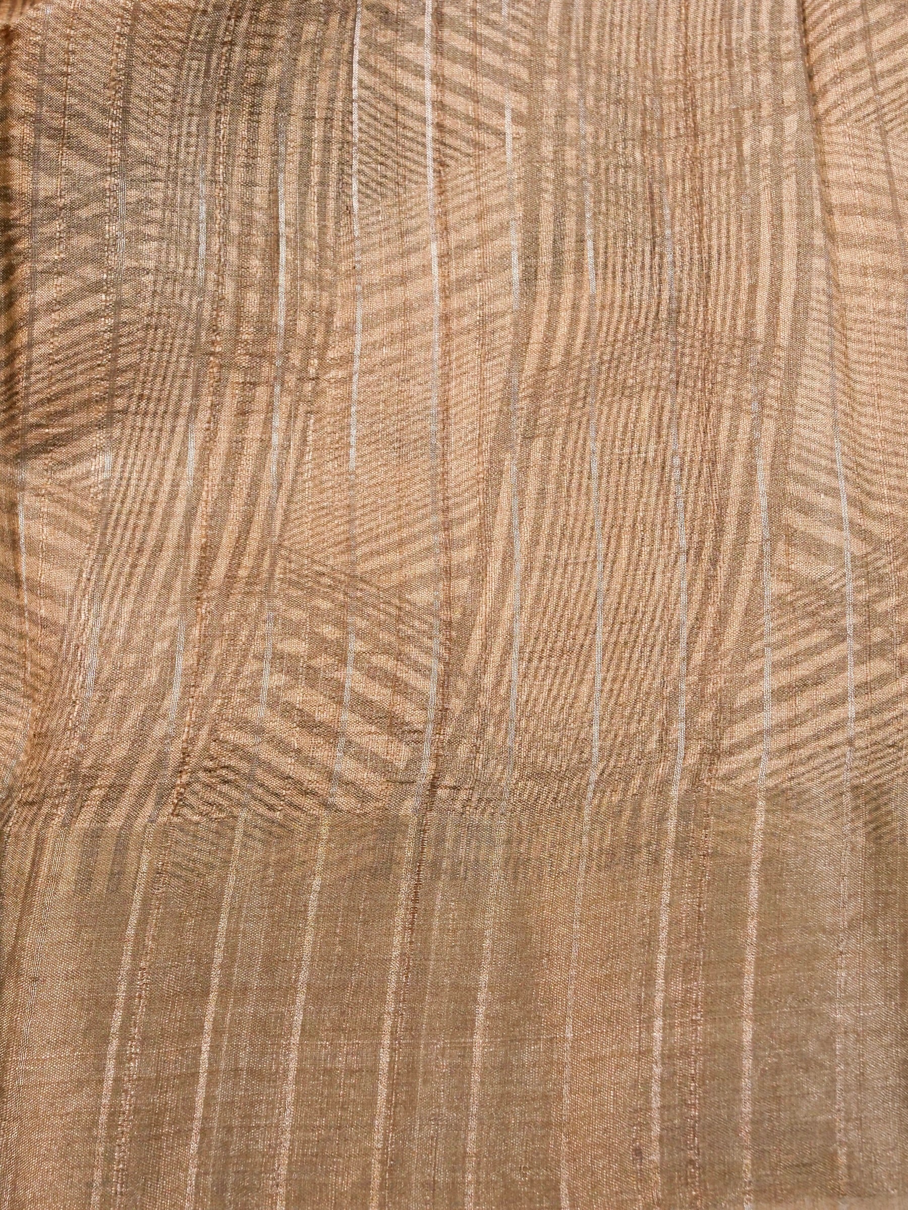 Handwoven Cream Banarasi Tussar Silk Saree