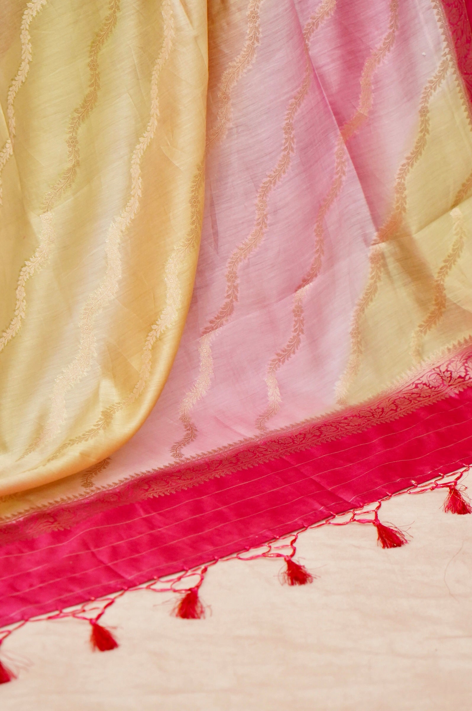 Handwoven Pink Banarasi Chanderi Silk Suit