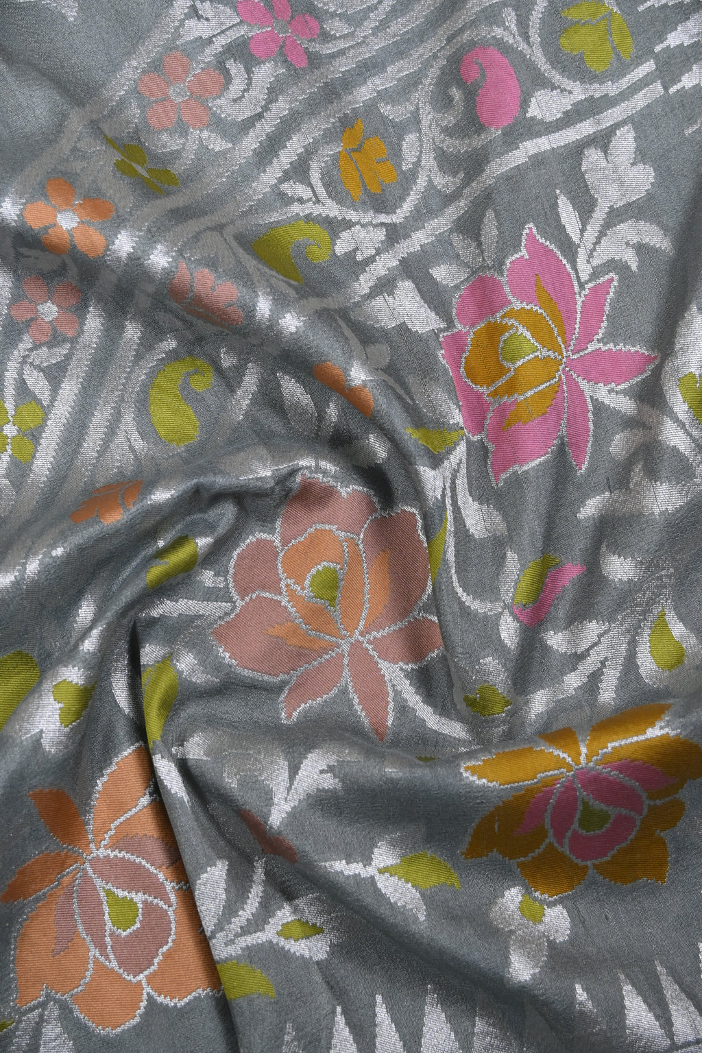 Loom Green Pure Banarasi Tussar Georgette Saree