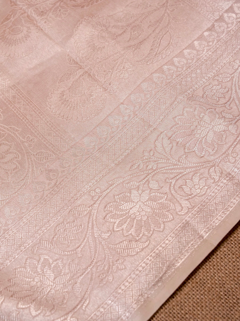 Handwoven Cream Banarasi Katan Soft Tissue Silk Saree