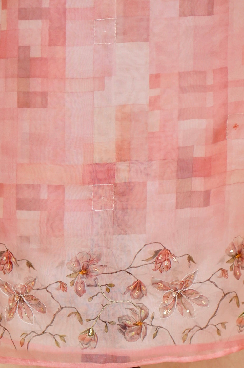 Handwoven Baby Pink Banarasi Organza Silk Suit