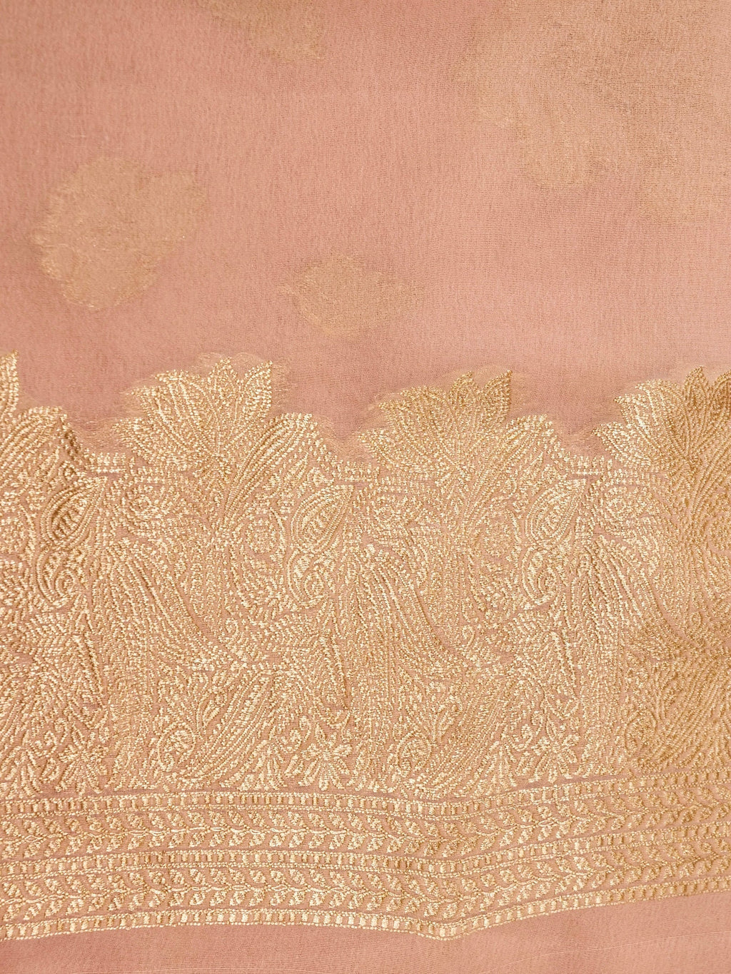 Handwoven Beige Banarasi Khaddi Silk Saree